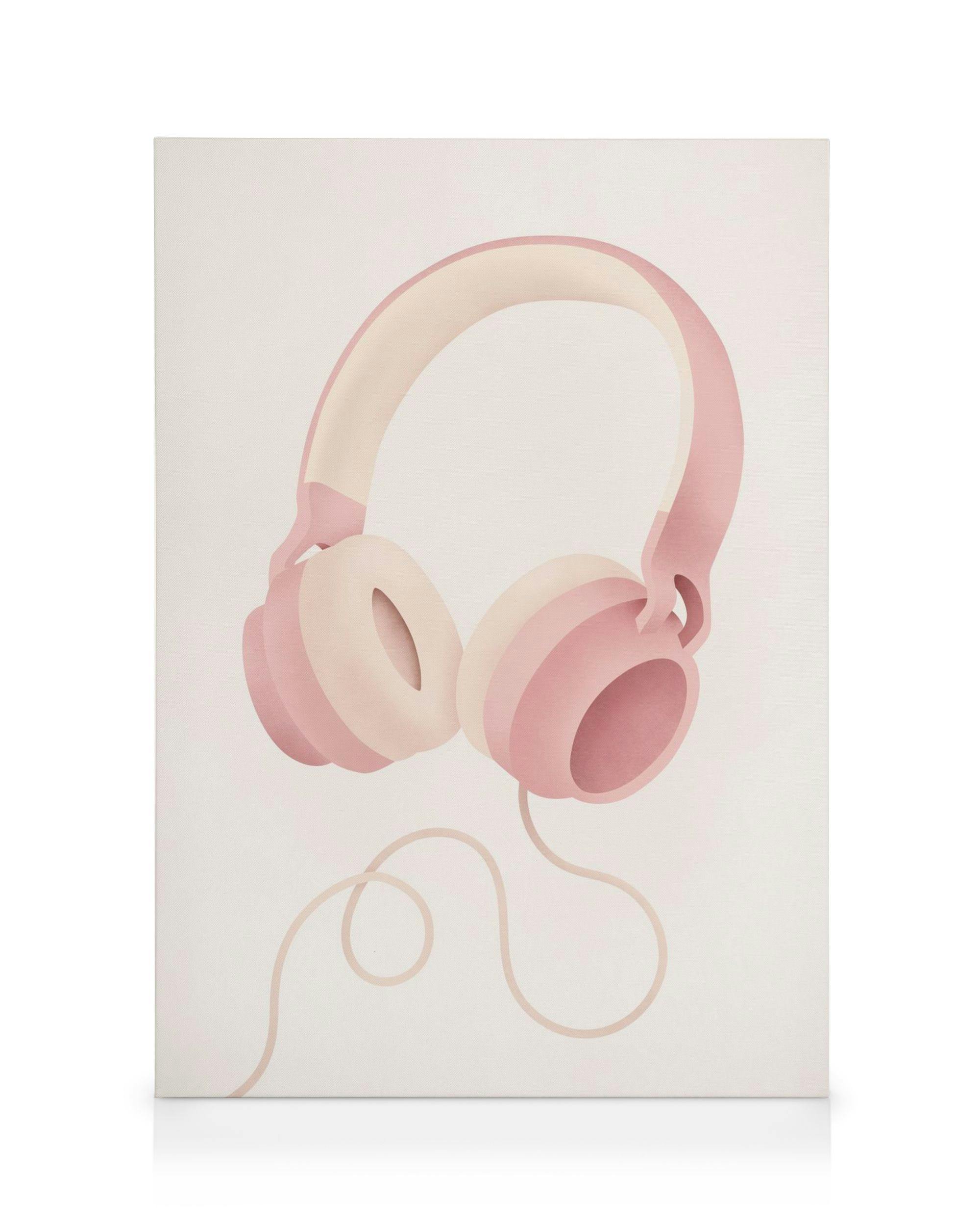 Canvas Prints Pastel Headphones Canvas print (50x70 cm - Black Frame)