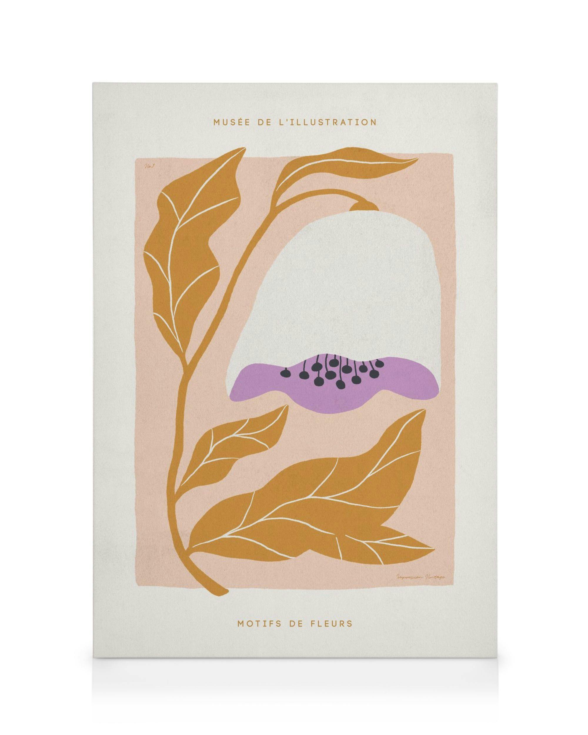 Motifs de Fleurs No1 Lienzo (30x40 cm - Marco de negro)