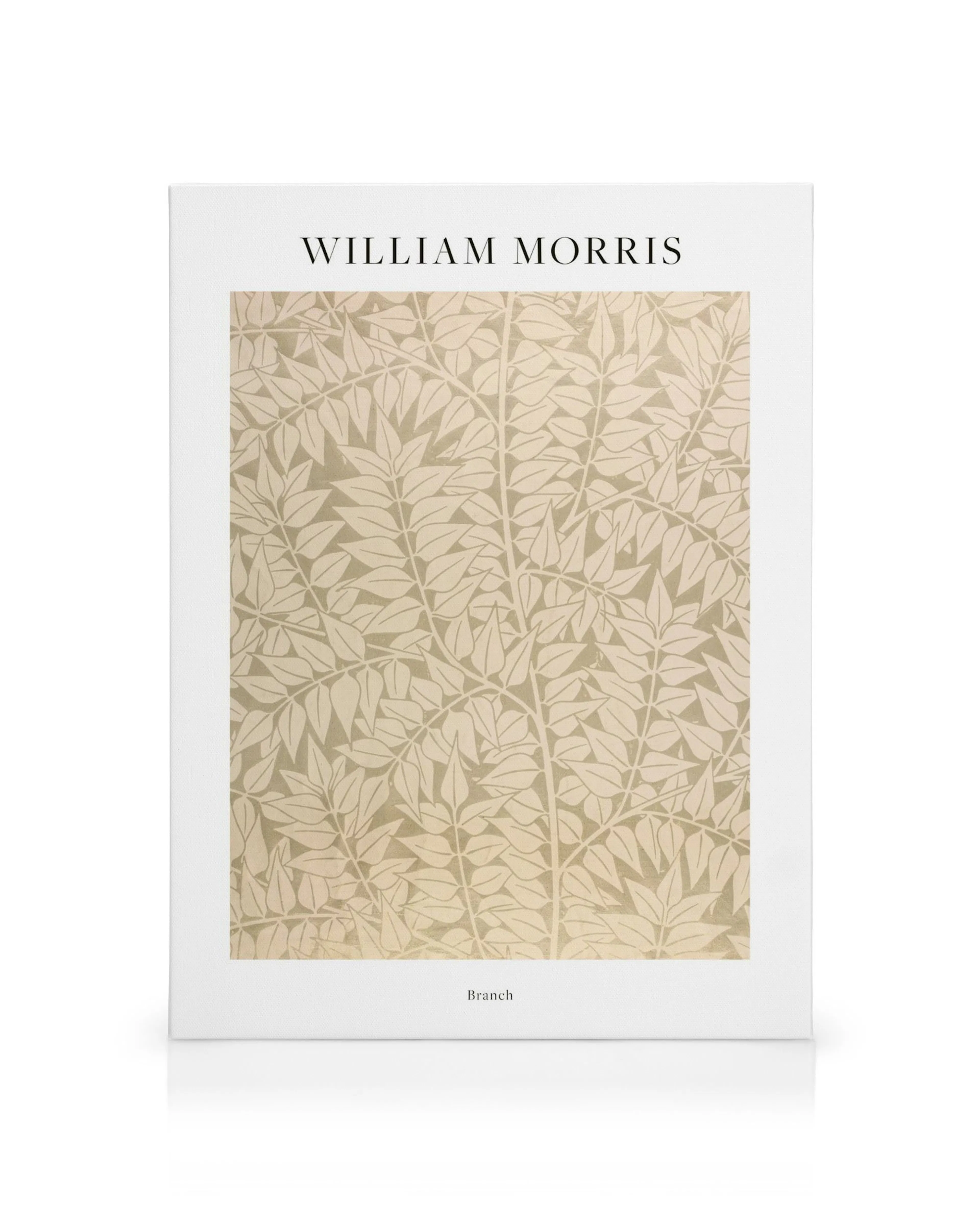 William Morris Branch canvastavla med detaljerade grenar och blad i neutrala färger. Botaniskt mönster, naturinspiration.