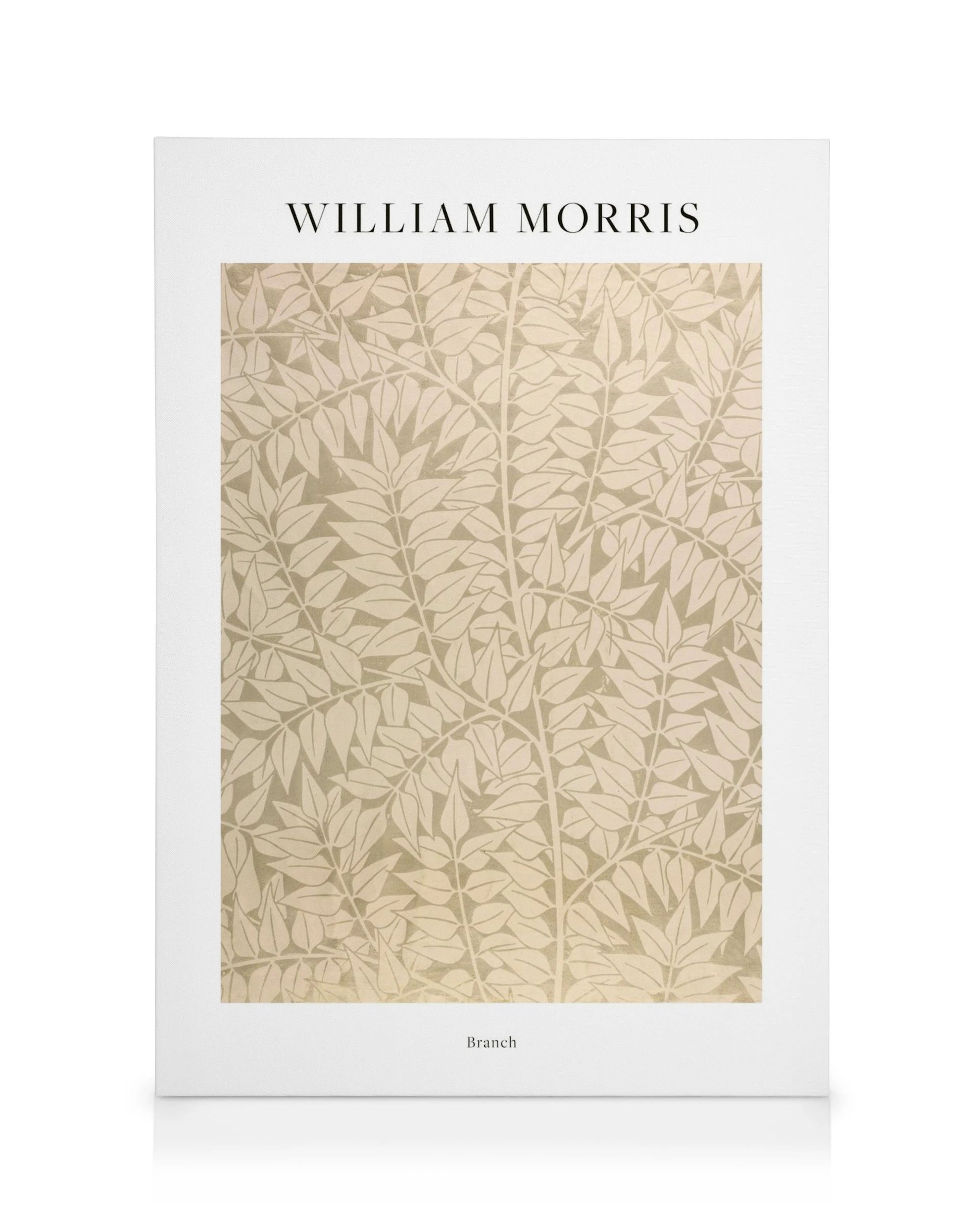 William Morris Branch canvastavla med detaljerade grenar och blad i neutrala färger. Botaniskt mönster, naturinspiration.