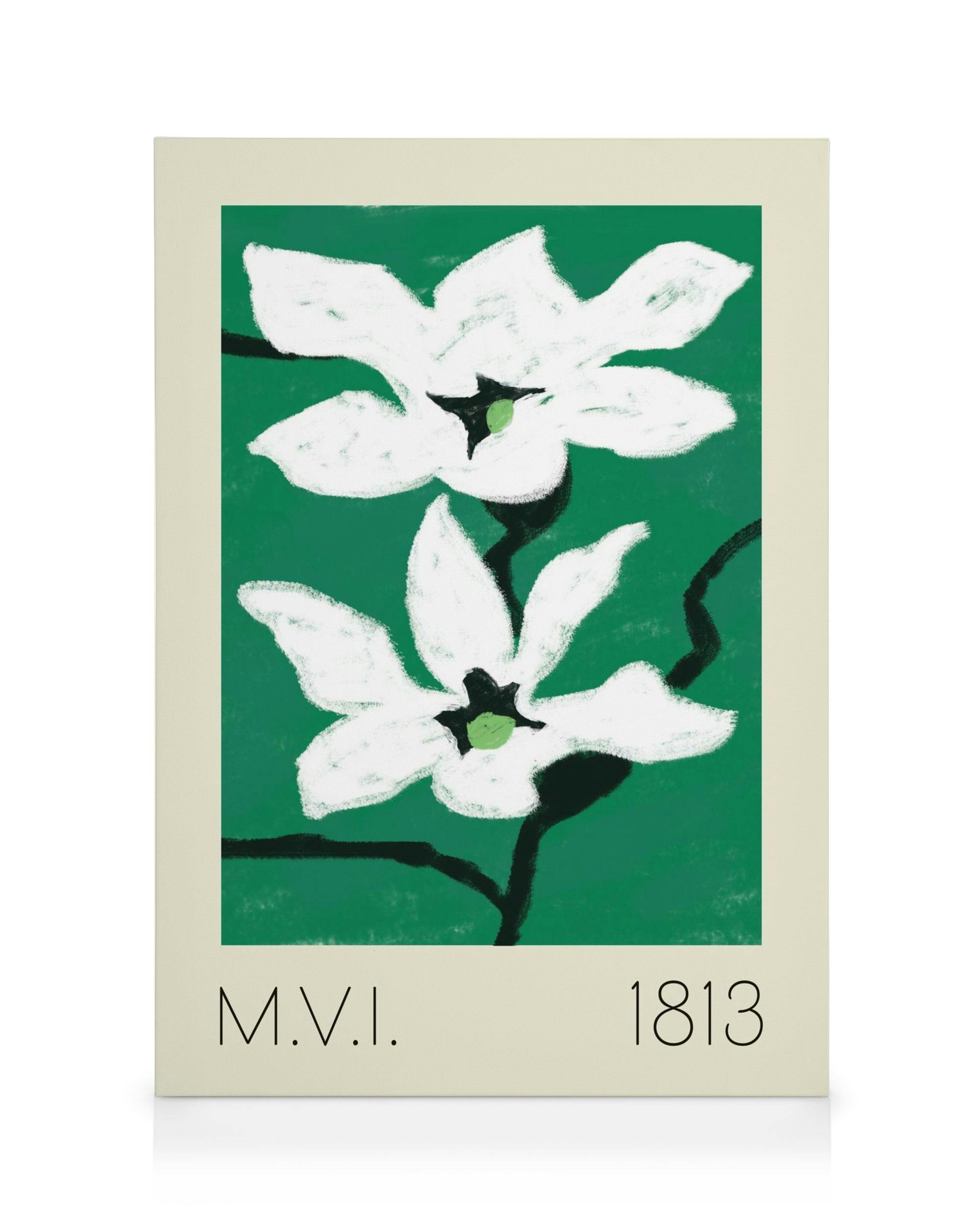 Canvas Prints Green Floral No1 Canvas print (30x40 cm - Oak Frame)