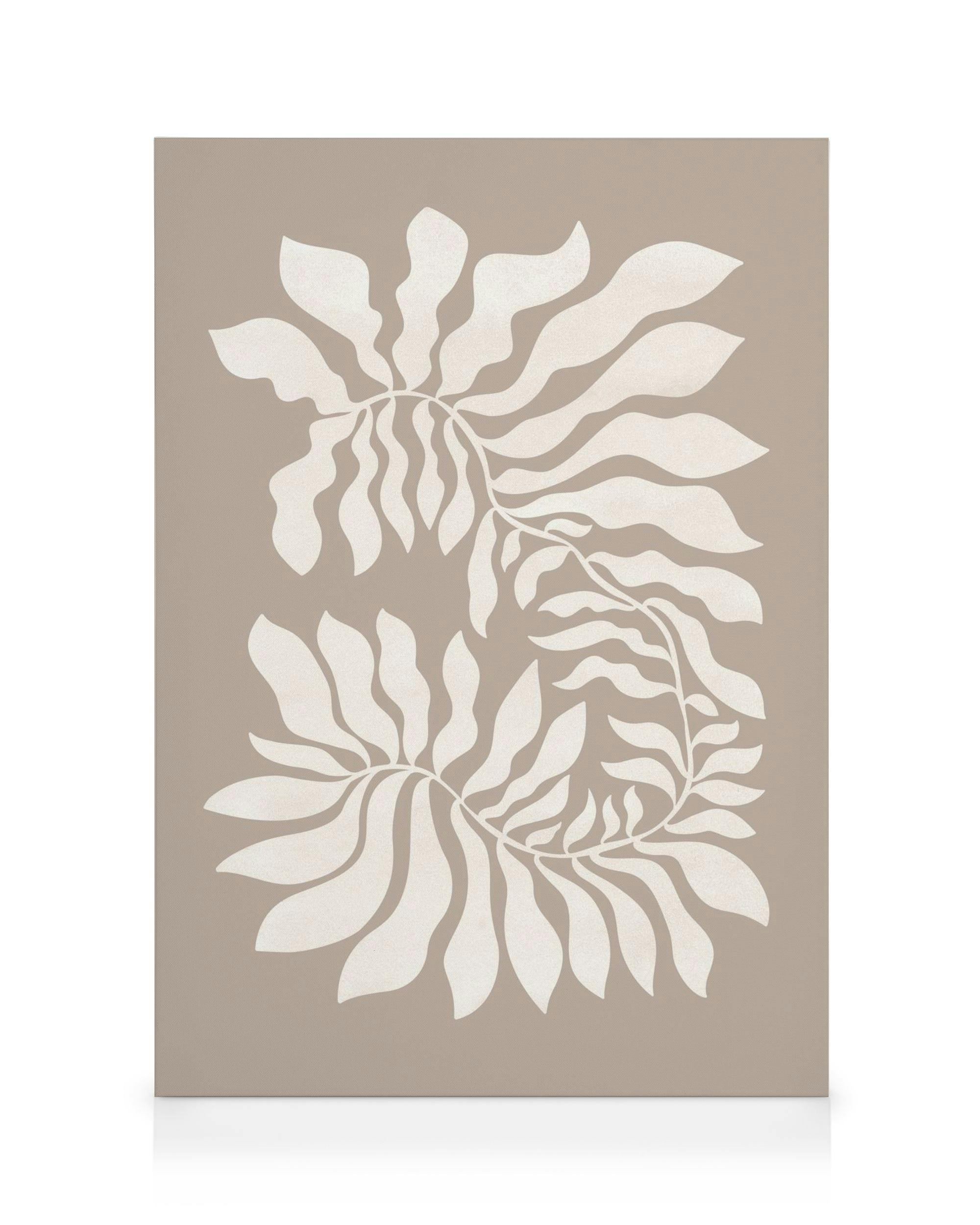 Leinwandbilder Beige Graphic Plant Leinwandbild (30x40 cm)