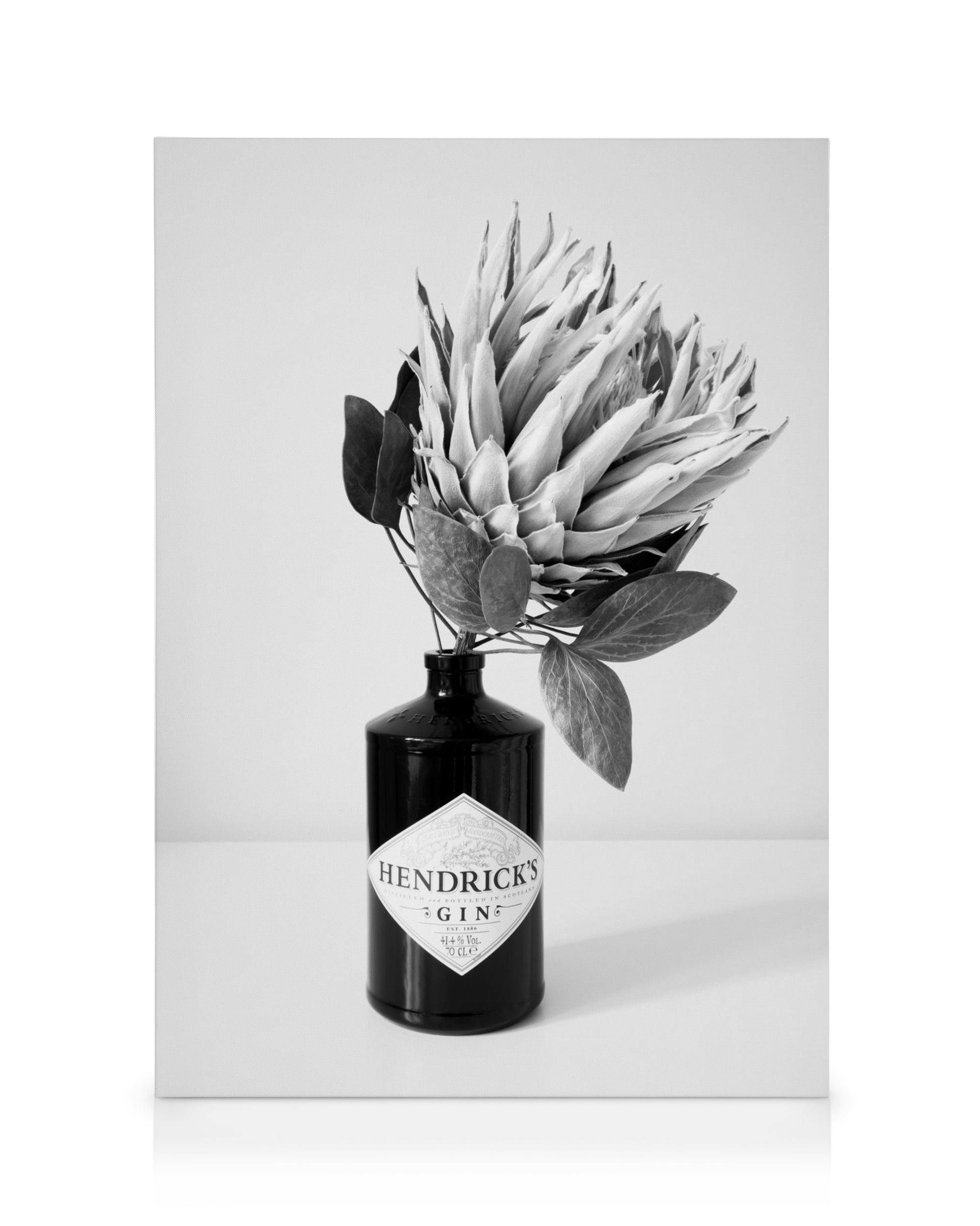 Gin & Flower Tableau sur toile (50x70 cm) - Noir et blanc par Desenio