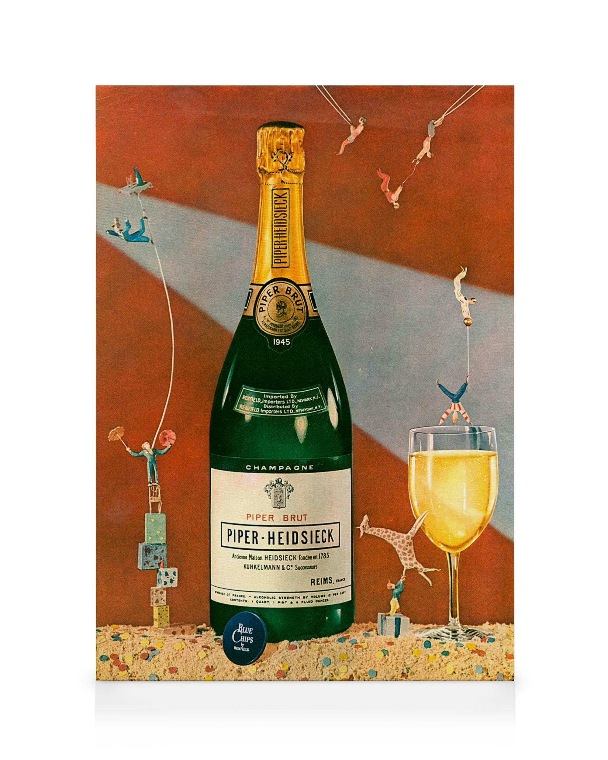Canvas Prints Vintage Champagne Canvas print (30x40 cm - Oak Frame)