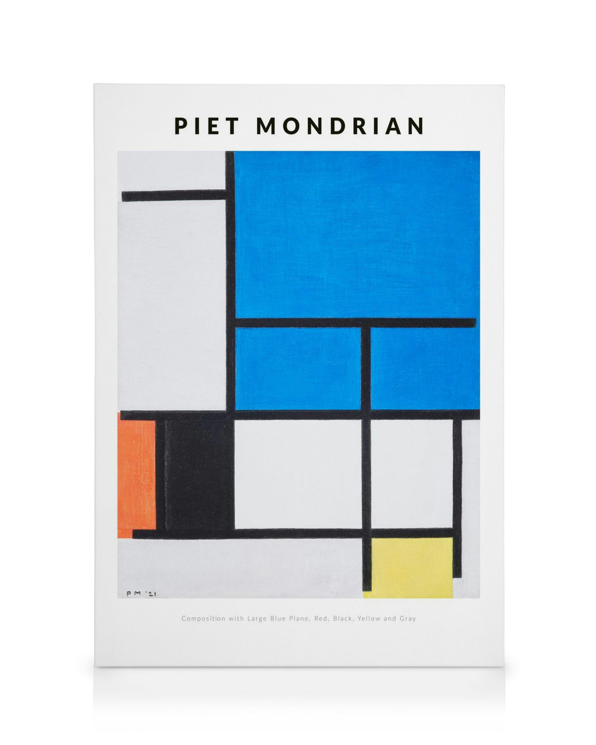 Canvas Prints Piet Mondrian - Composition with Large Blue Plane Canvas print (50x70 cm)
