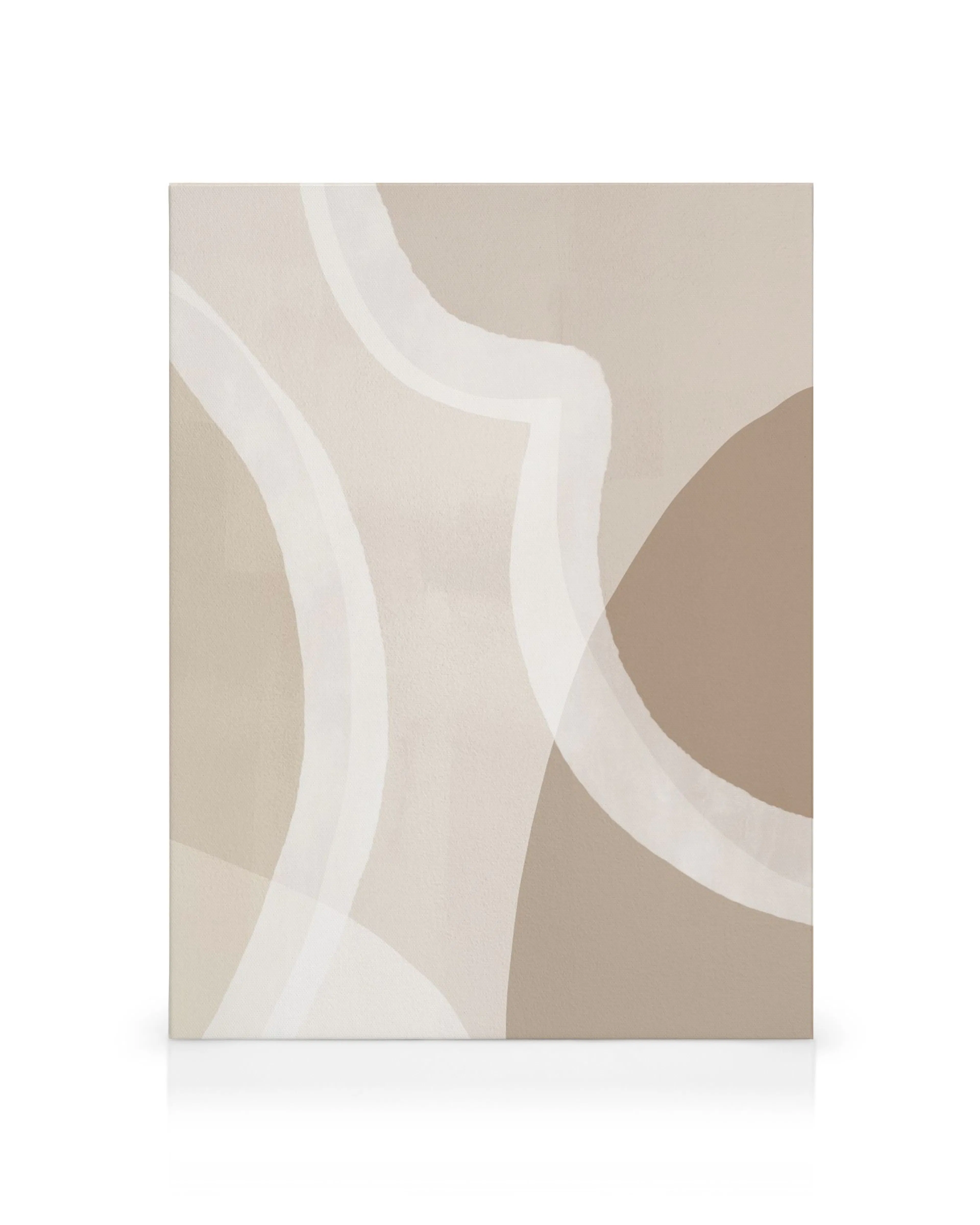 Beige Abstract No1 canvas print with organic shapes and lines in neutral tones, creating a harmonious and flowing design.