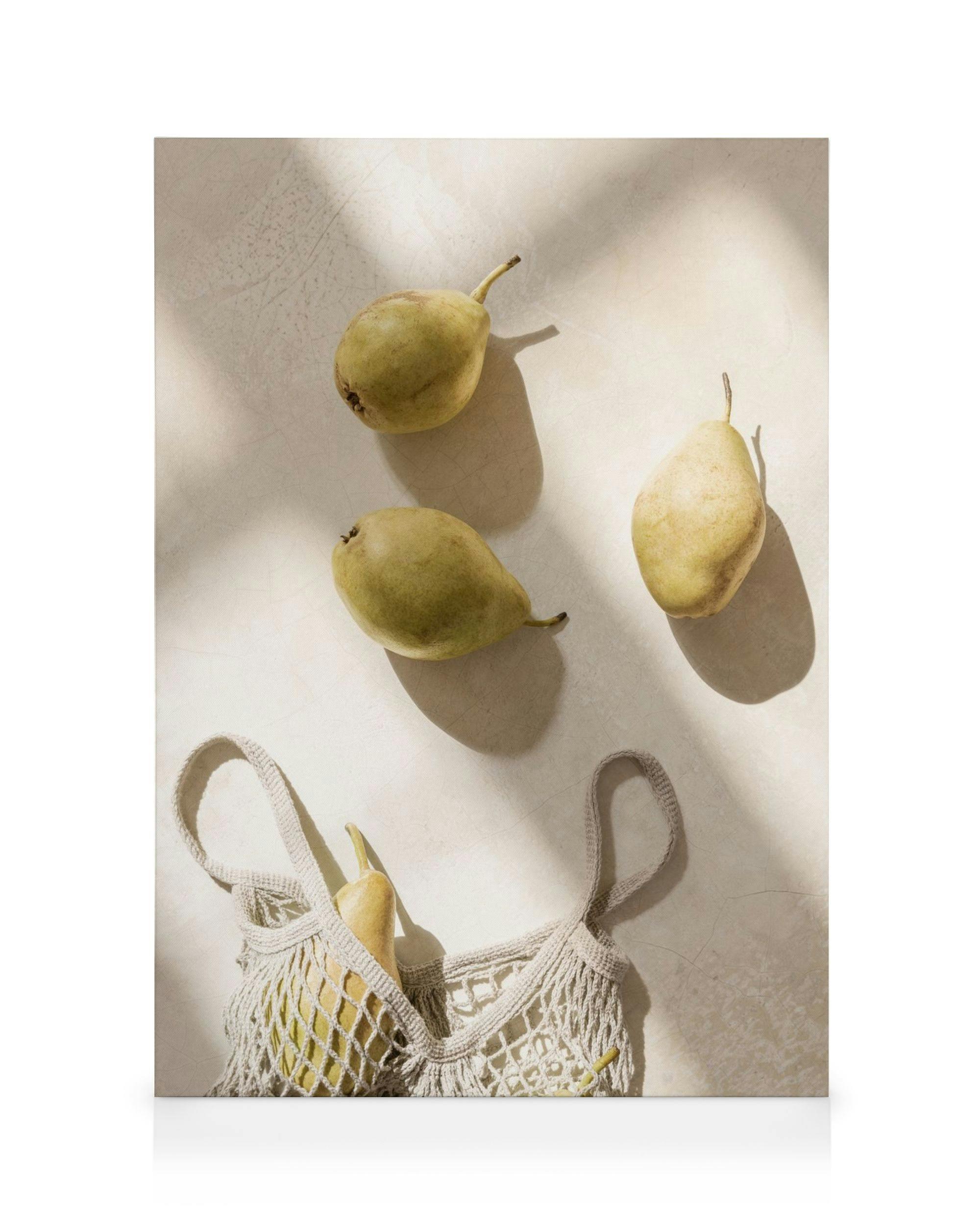 Pears in Sunlight Stampa su Tela (30x40 cm - Cornice in nero)-Stampe su tela