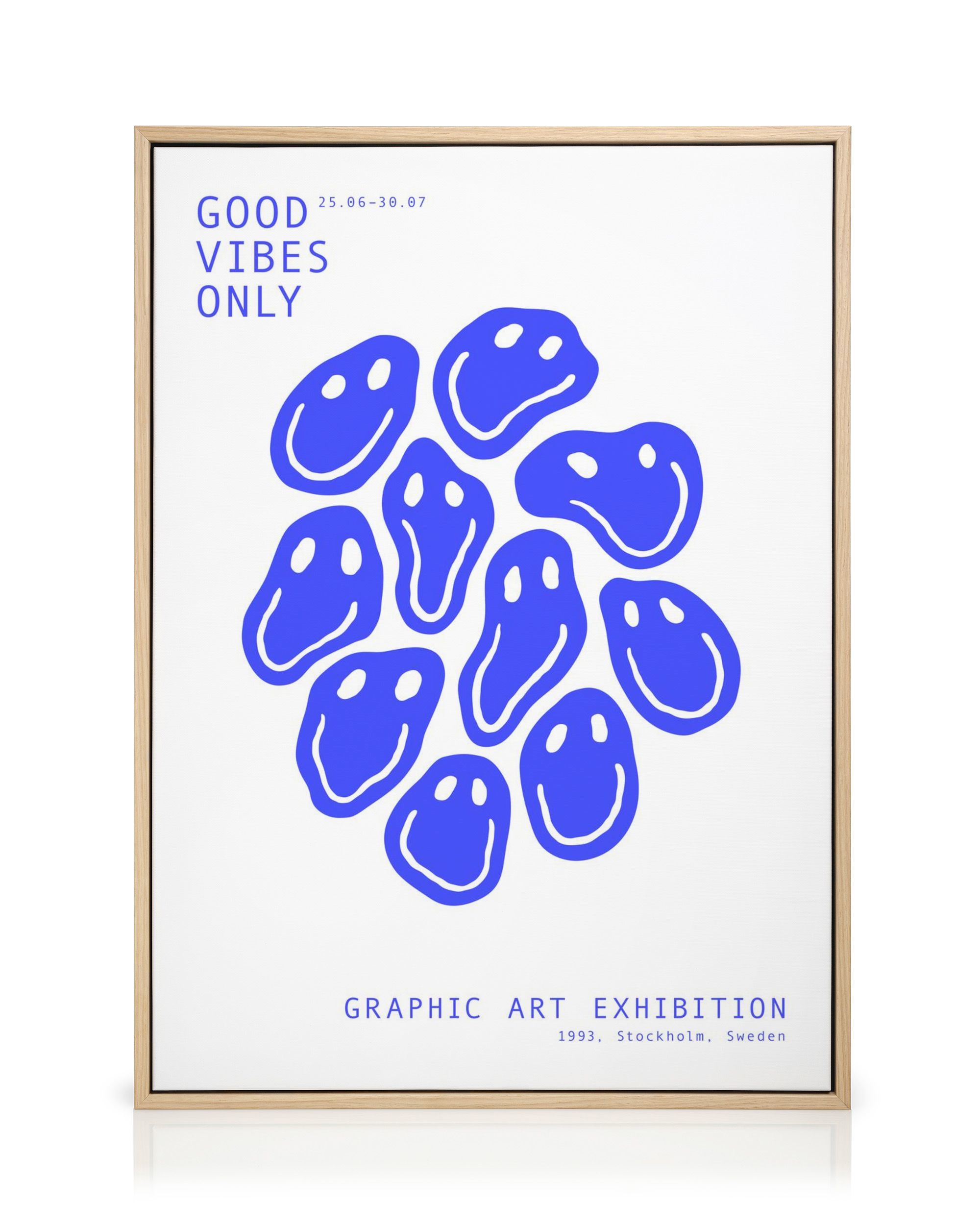 Good Vibes Smiley Canvas Print - Graphic Art | Desenio CA