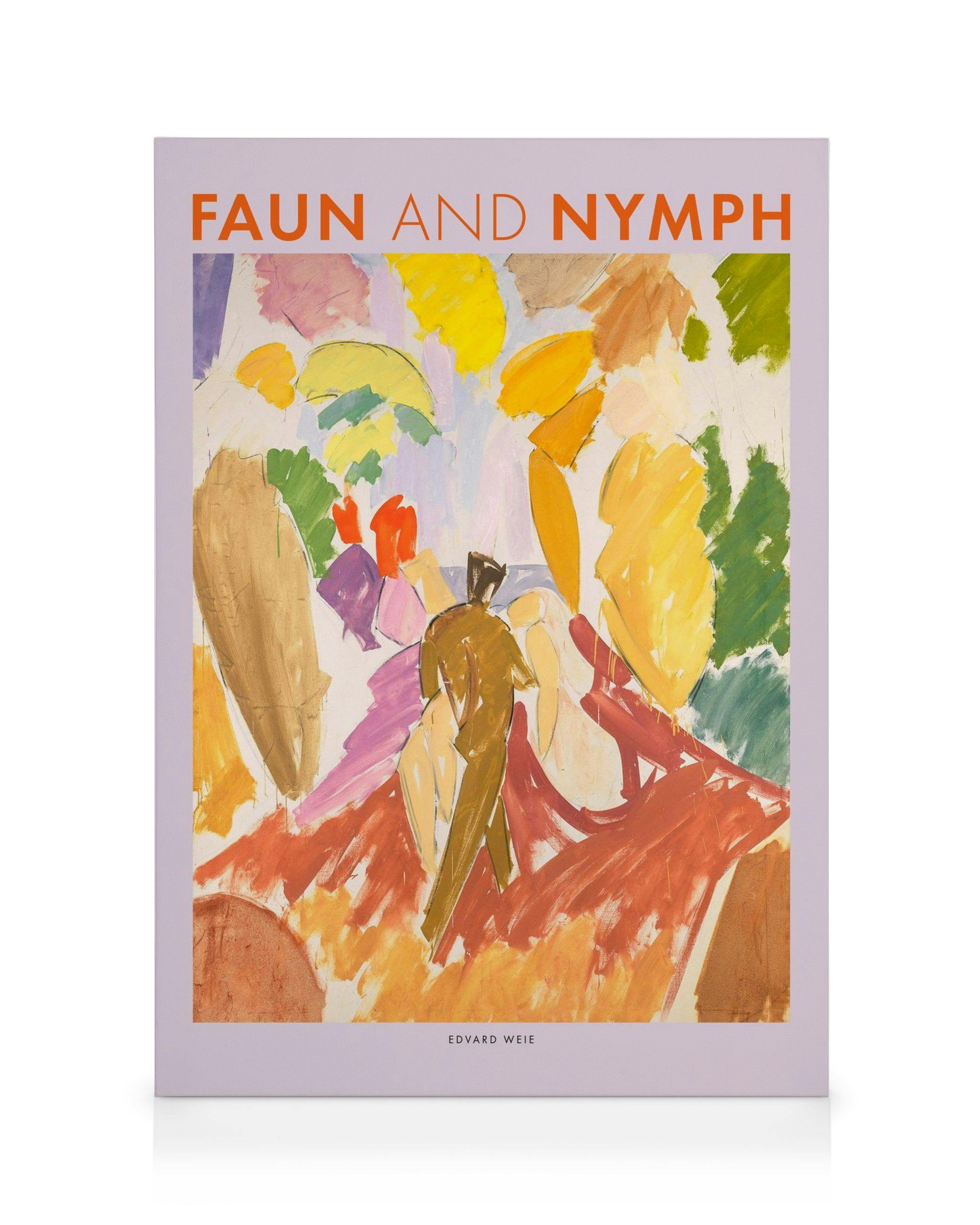 Canvas Prints Edvard Weie - Faun and Nymph Canvas print (50x70 cm - Black Frame)