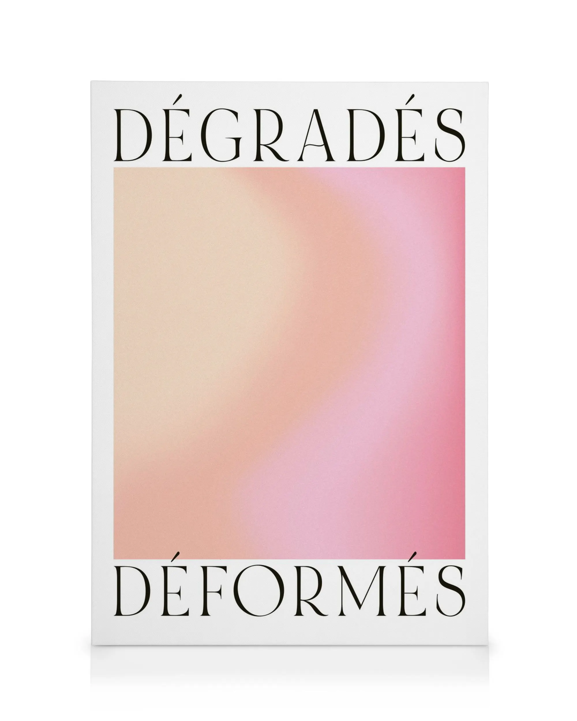 Distorted Gradients No1 canvas print with soft peach and pink gradient hues, creating a blurred, abstract effect.