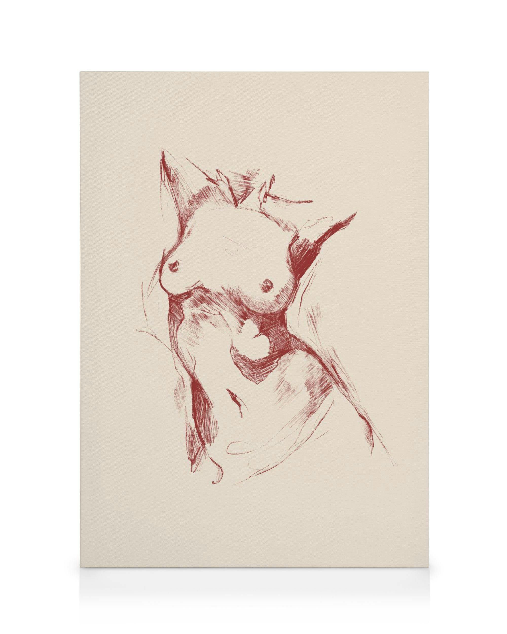 Body Sketch Lerret (30x40 cm - Svart Ramme)