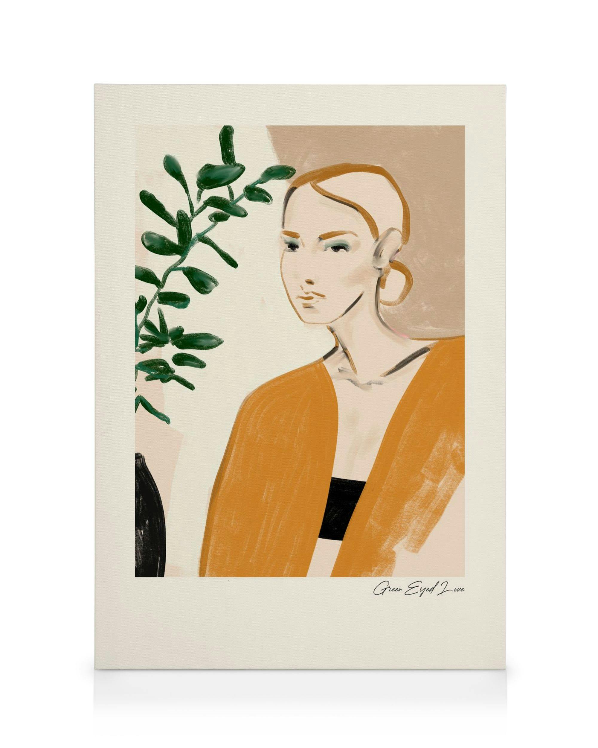 Green Eyed Love Lienzo (50x70 cm - Marco de negro)