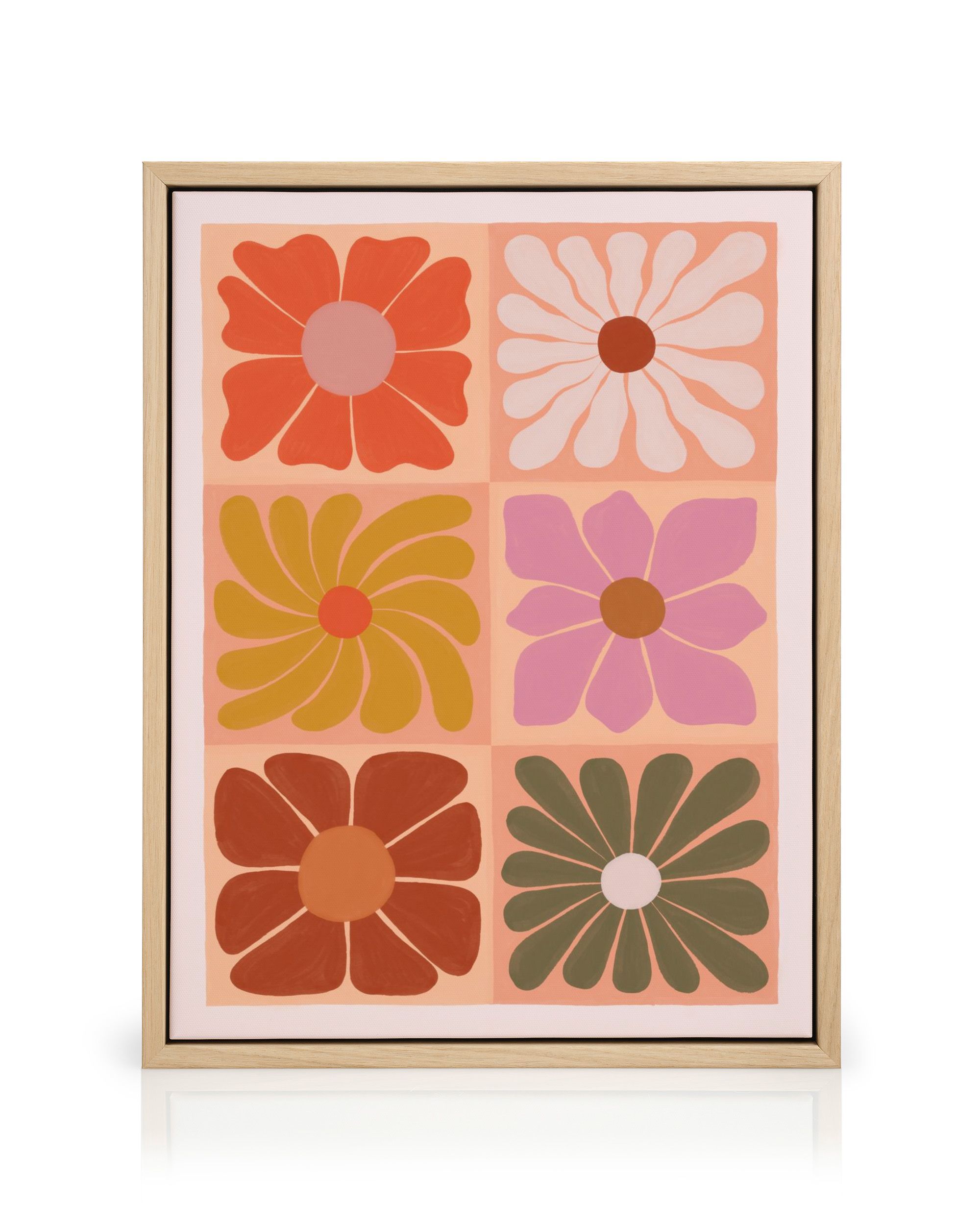 Flower Grid Canvas Print – Colorful Floral Wall Art | Desenio
