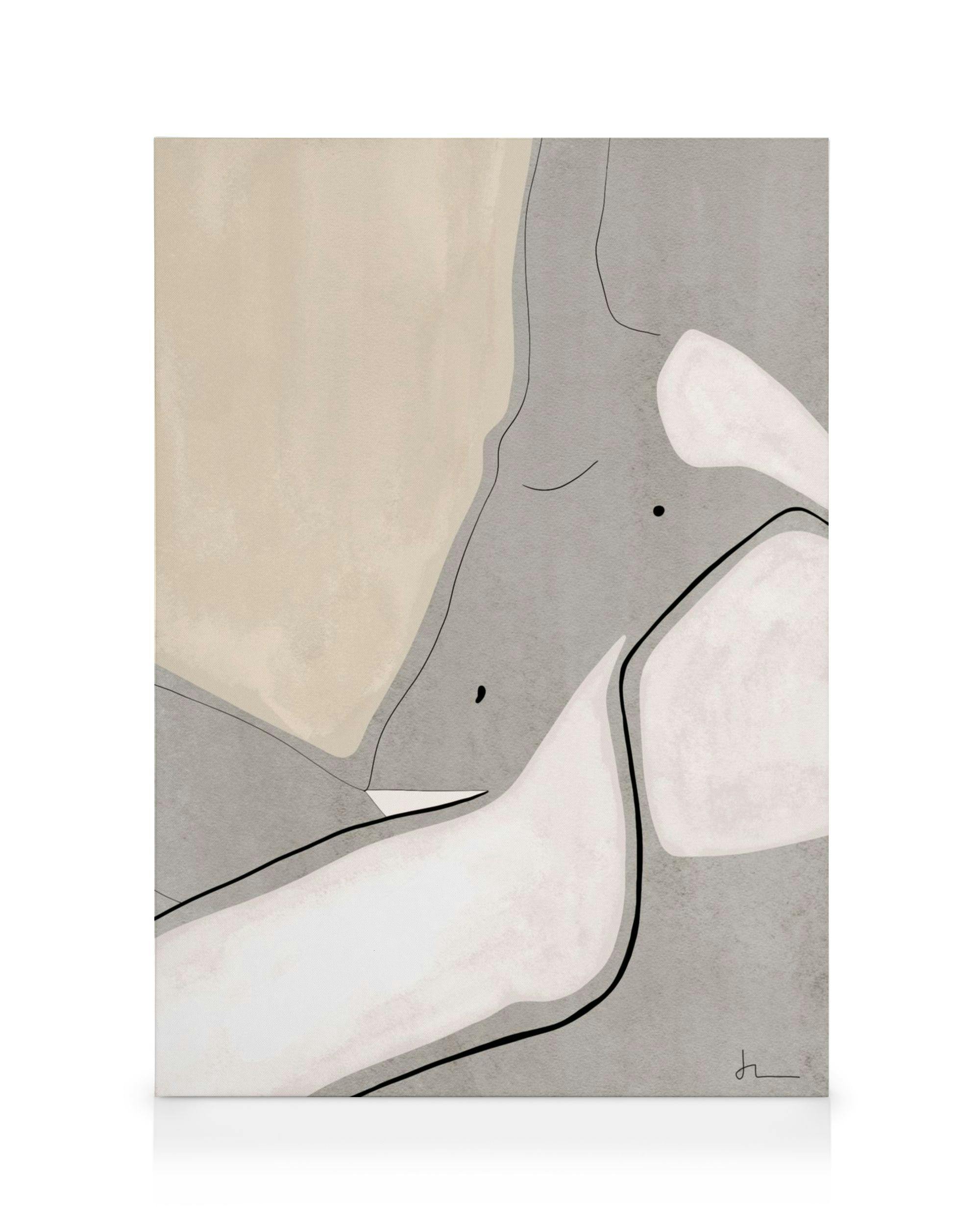 Canvas Prints Pebble Canvas print (30x40 cm - Oak Frame)