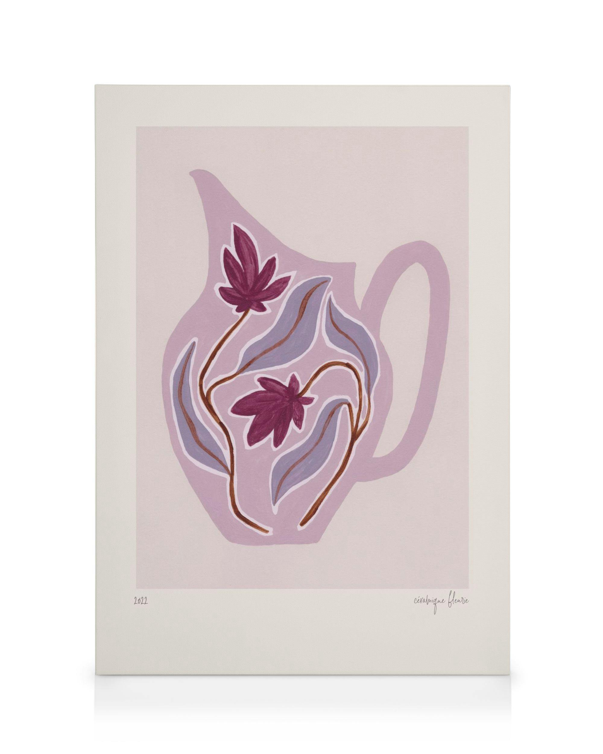 Canvas Prints Céramique Fleurie Canvas print (50x70 cm - Black Frame)