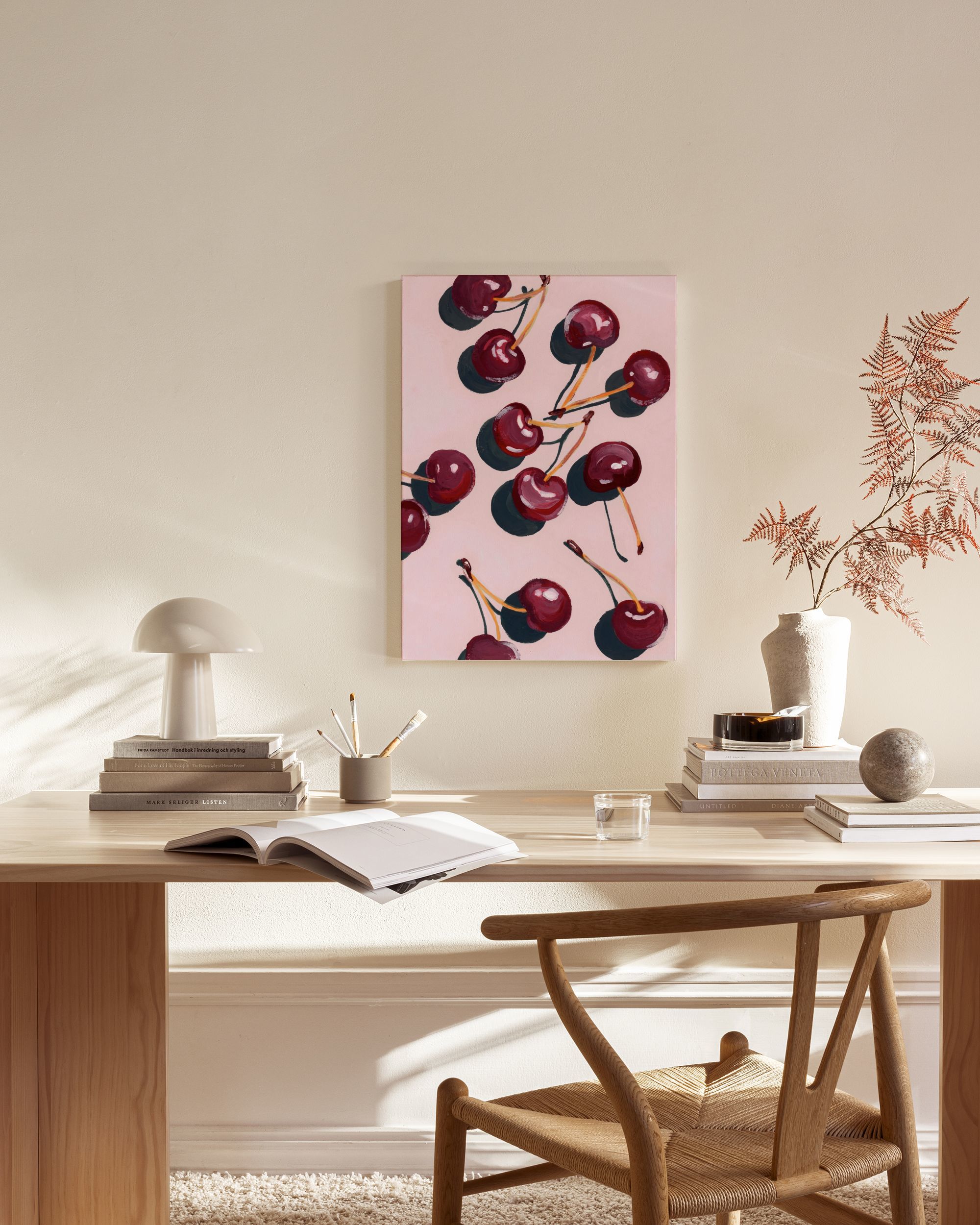 v*d様 O PROJECT BRUSHED LT CANVAS EASY CA Cherry Art Canvas Print – Modern Fruit Wall Art | Desenio