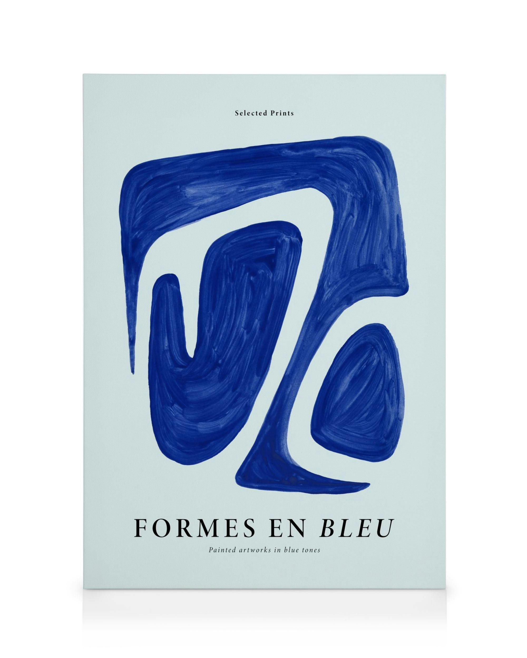 Formes en Bleu No2 Lienzo (50x70 cm - Marco de roble)