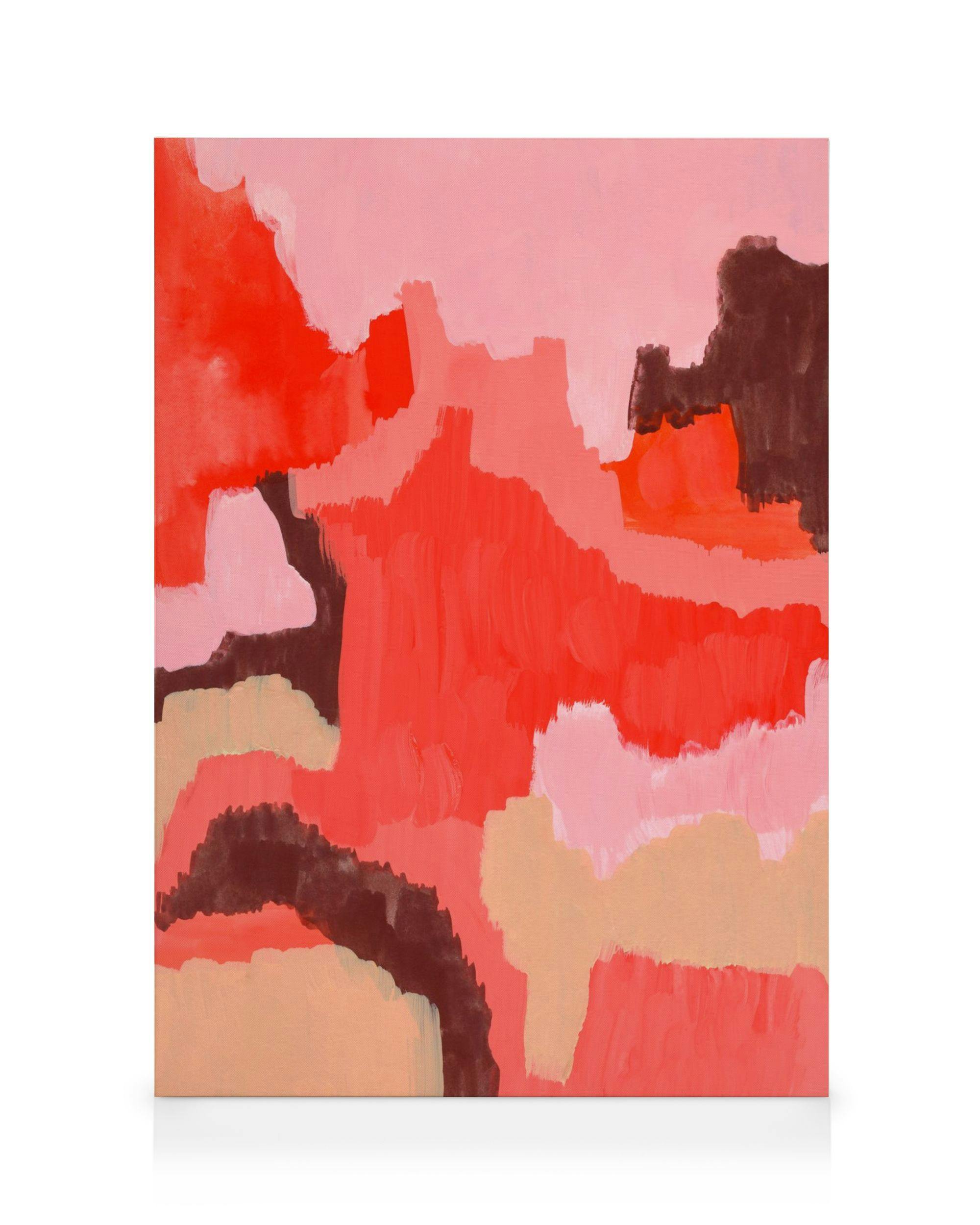 Red Abstract No1 Toile (30x40 cm - Cadre de chêne) - Art par Desenio