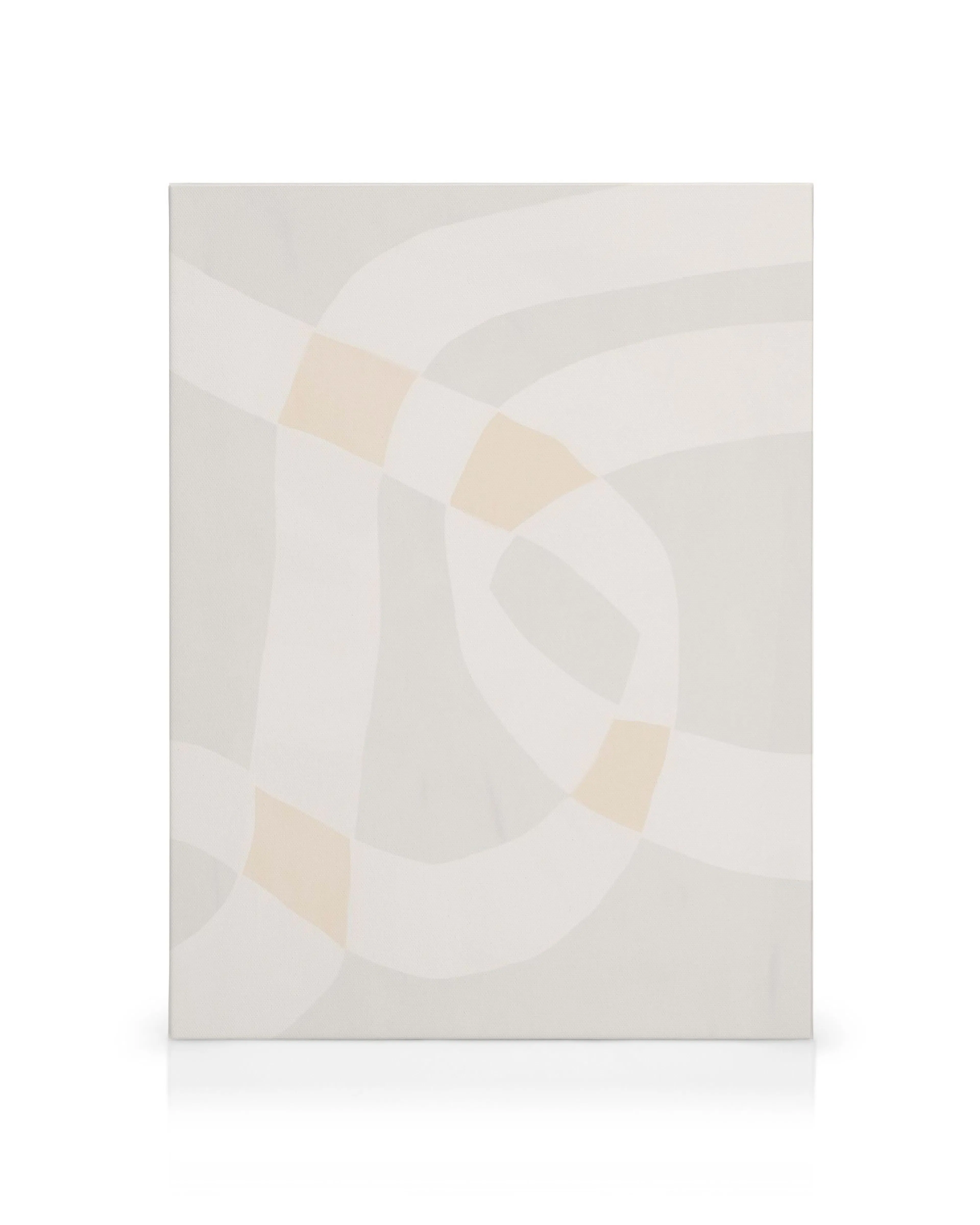 Leinwandbild Calm Abstract No2 mit sanften Wellen und organischen Formen in Hellgrau, Creme und Beige.