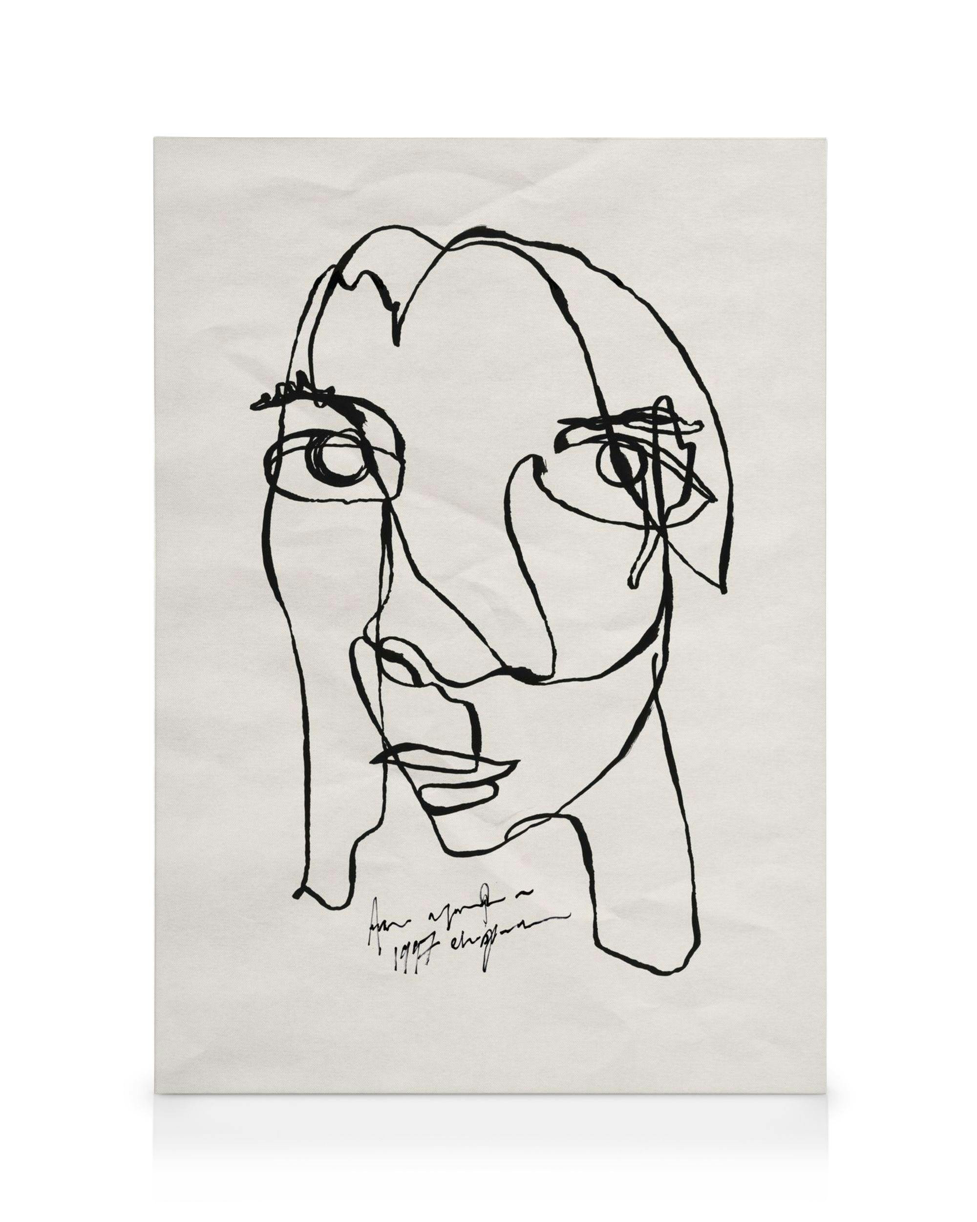 Portrait Sketch No2 Lienzo (50x70 cm - Marco de negro)