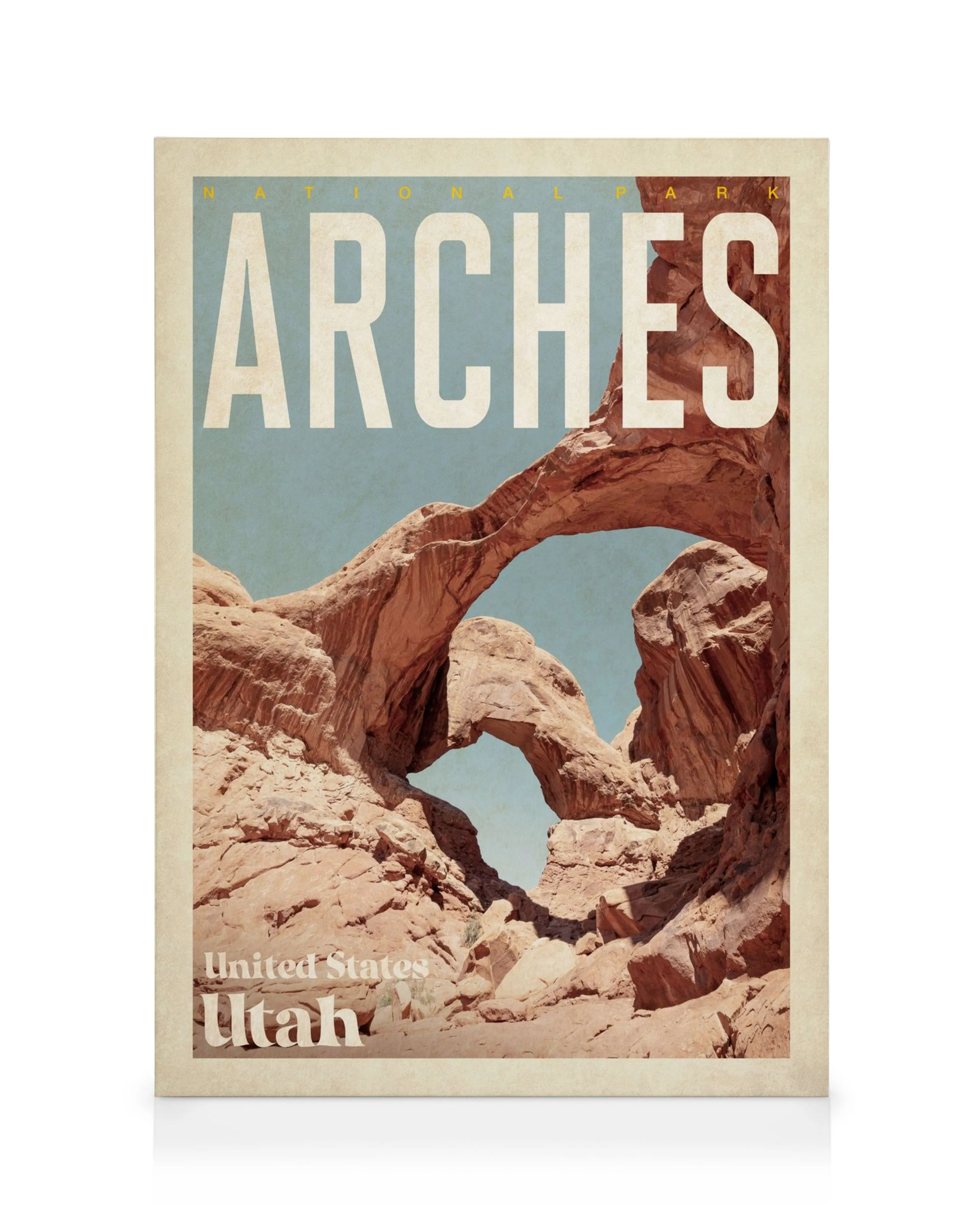 Leinwandbild Arches Nationalpark Utah Felsformationen vintage Poster
