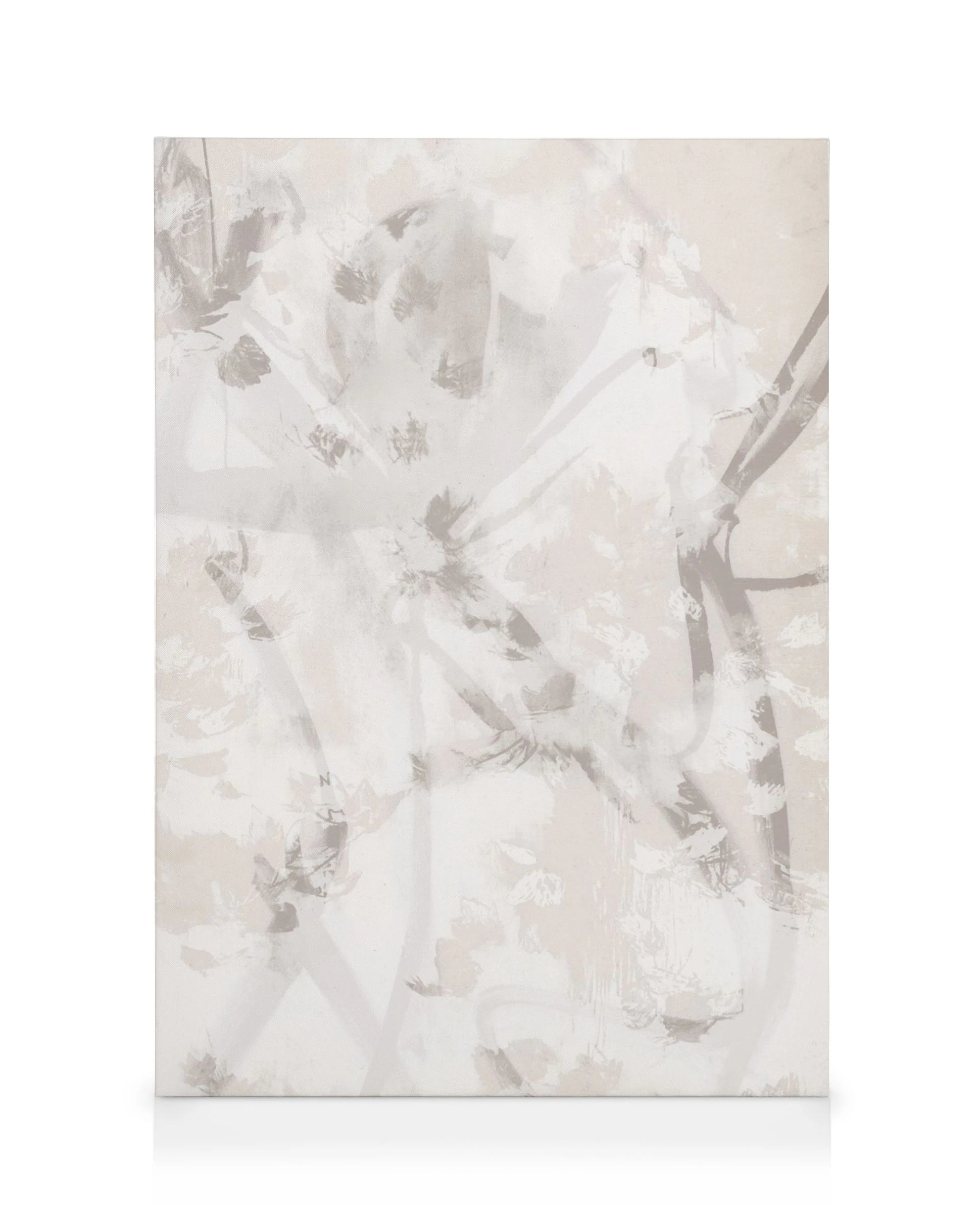 Abstraktní plátno Soft Abstract No1, tahy štětcem v béžových a šedých tónech, jemné barvy