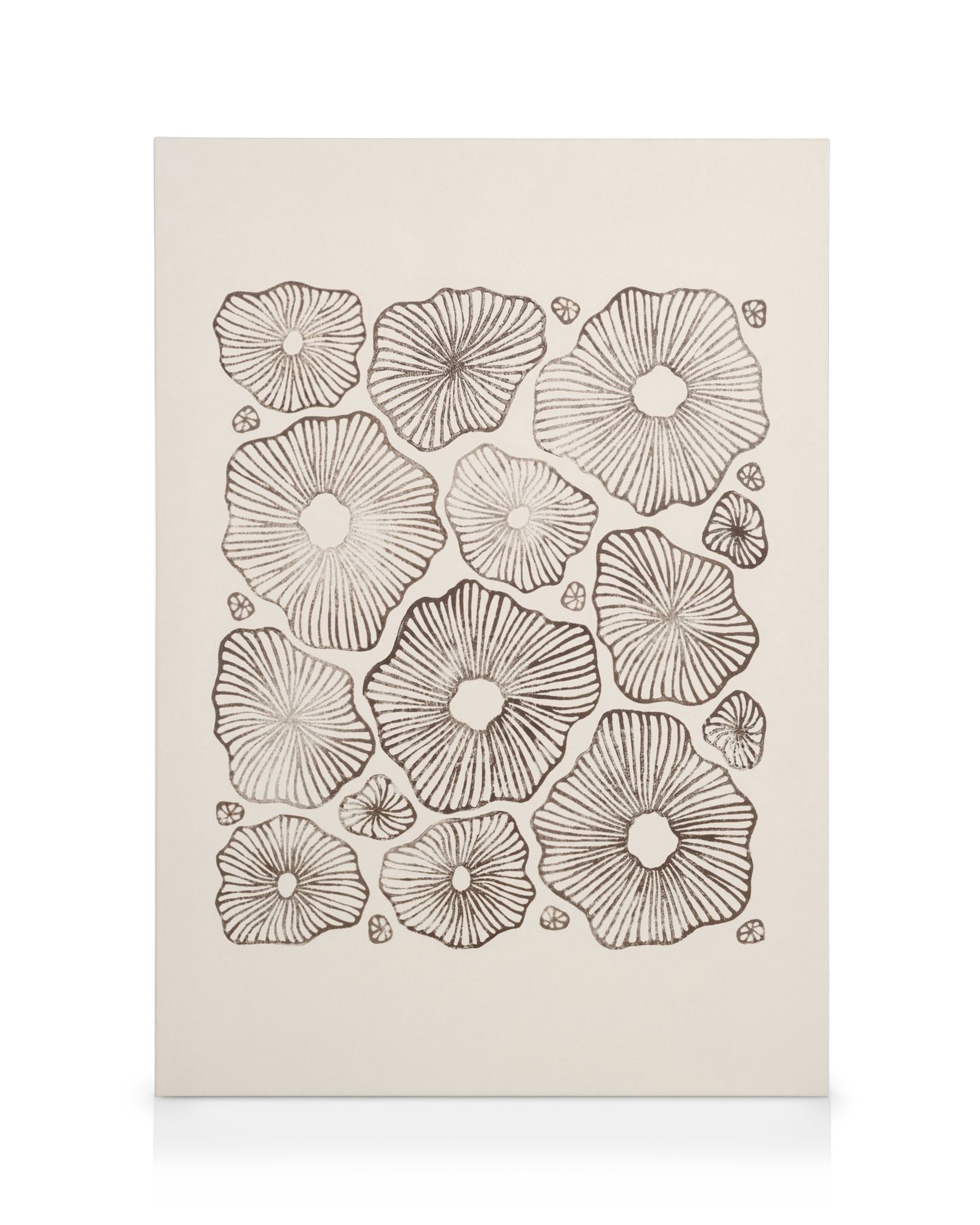 Linocut Exhibition Canvas Print – Abstract Botanical Wall Poster