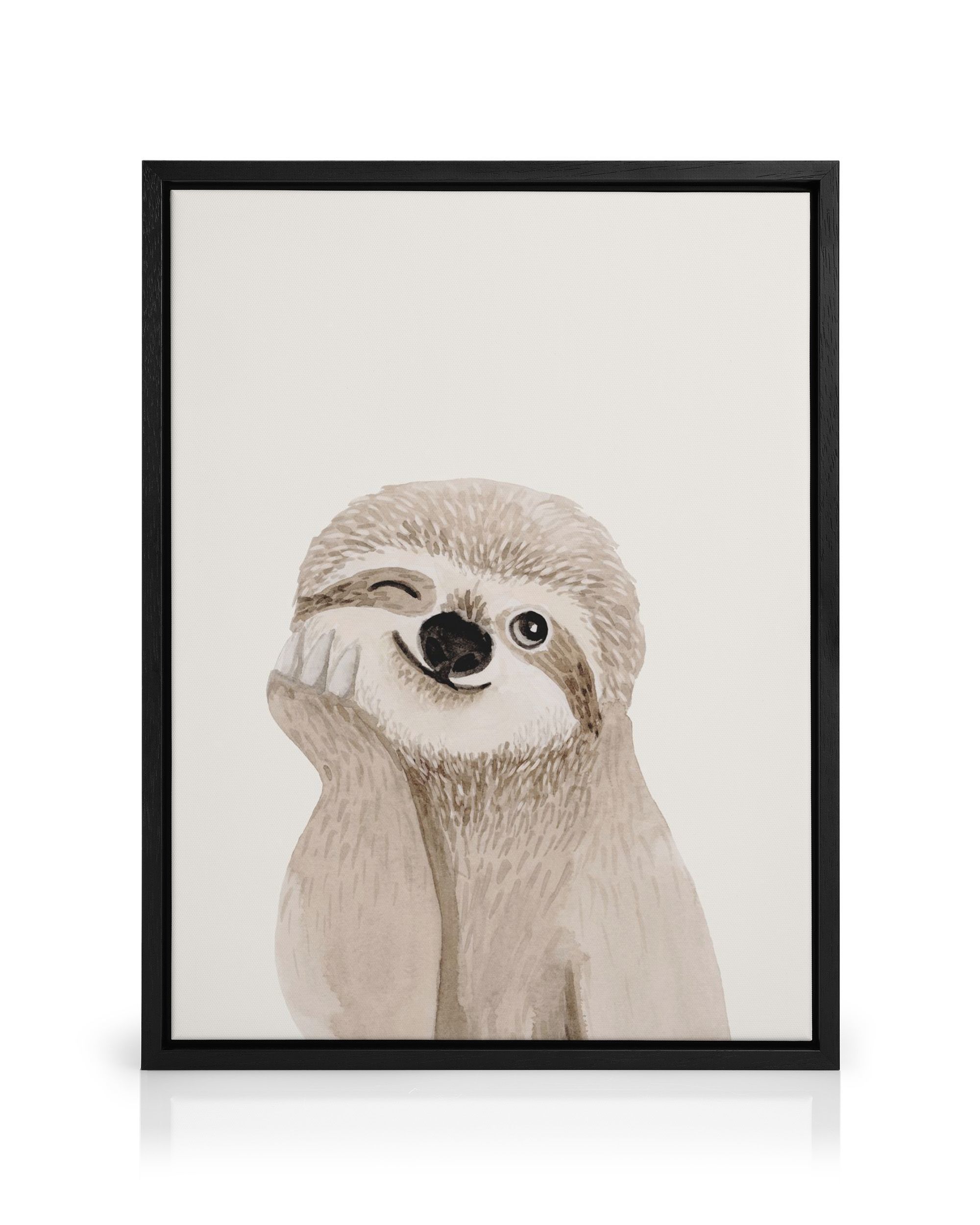 Cheeky Sloth Canvas Print – Cute Animal Wall Art | Desenio Poster