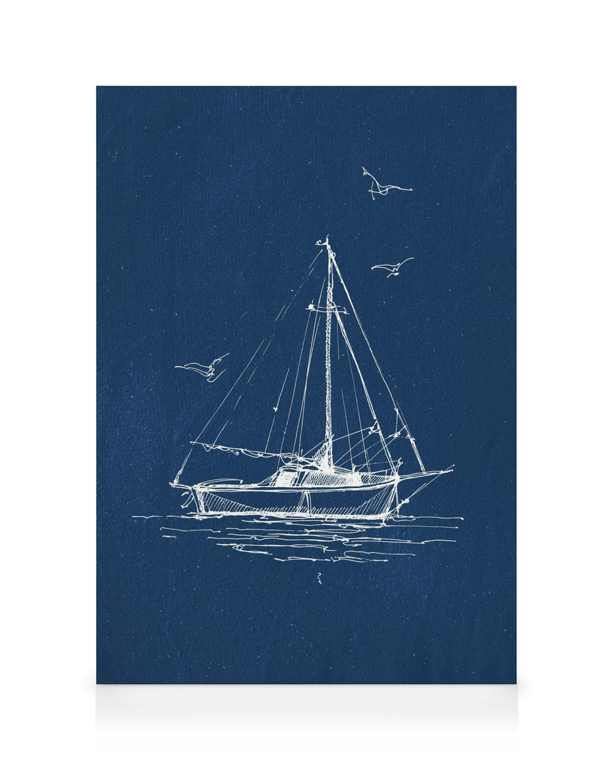 Canvas Prints The Sailboat Canvas (50x70 cm - Black Frame)