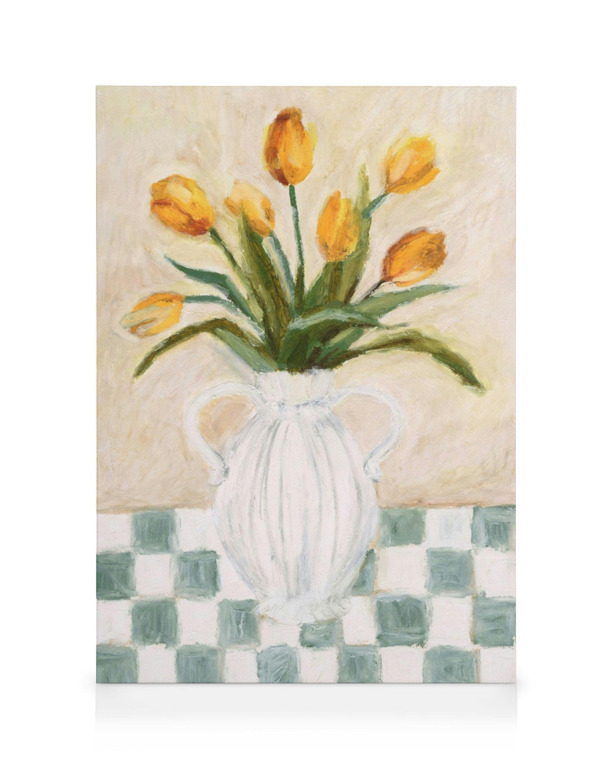 Canvas Prints Tulips in Vase Canvas print (30x40 cm - Black Frame)