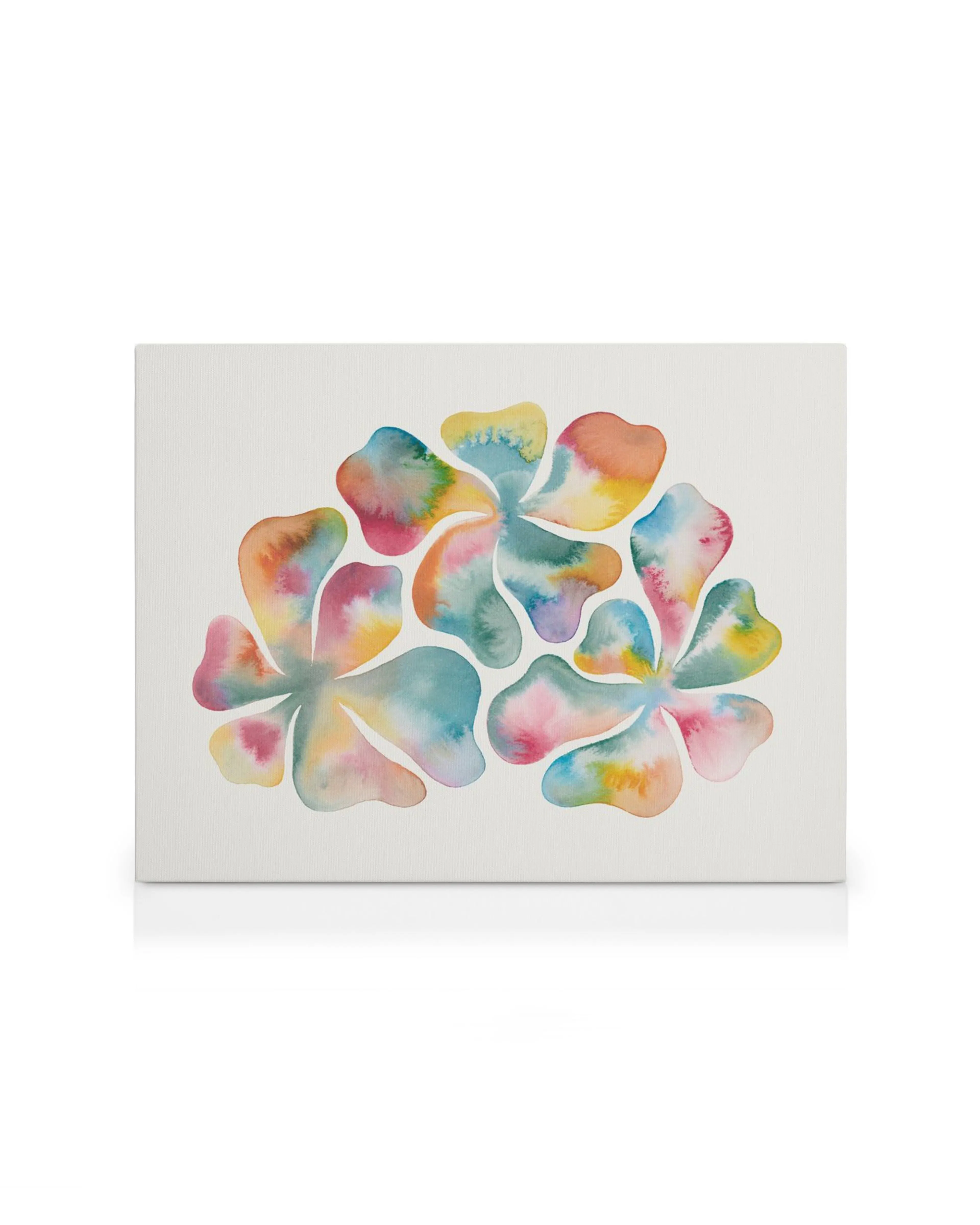 Aquarelle florale éclatante sur Toile, style contemporain, aux couleurs vives et détails complexes, parfaite pour une décoration