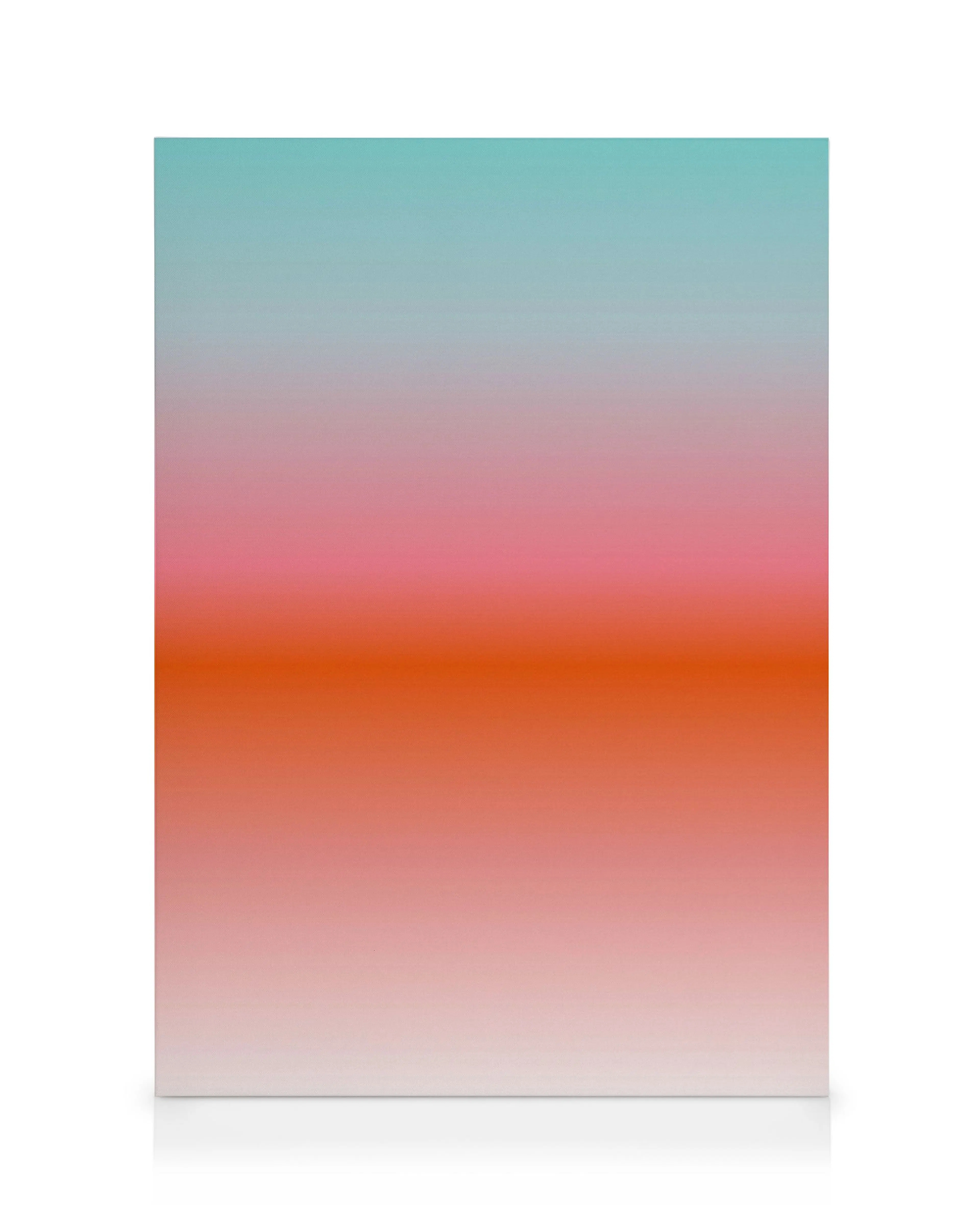 Abstract canvas print with a gradient of blue, pink, and orange, a striking wall art piece.