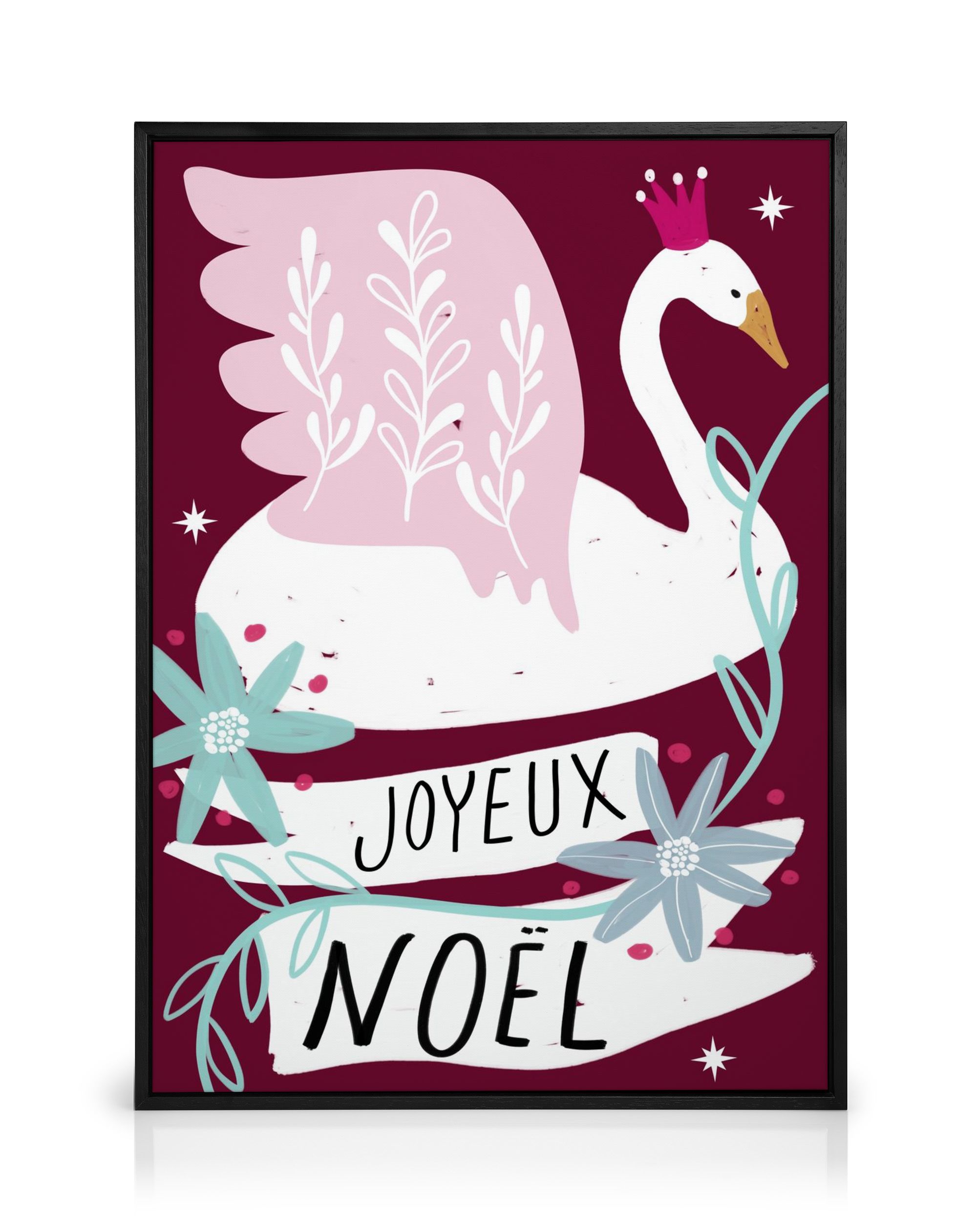 Noël Swan Christmas Canvas Print – Holiday Wall Art | Desenio