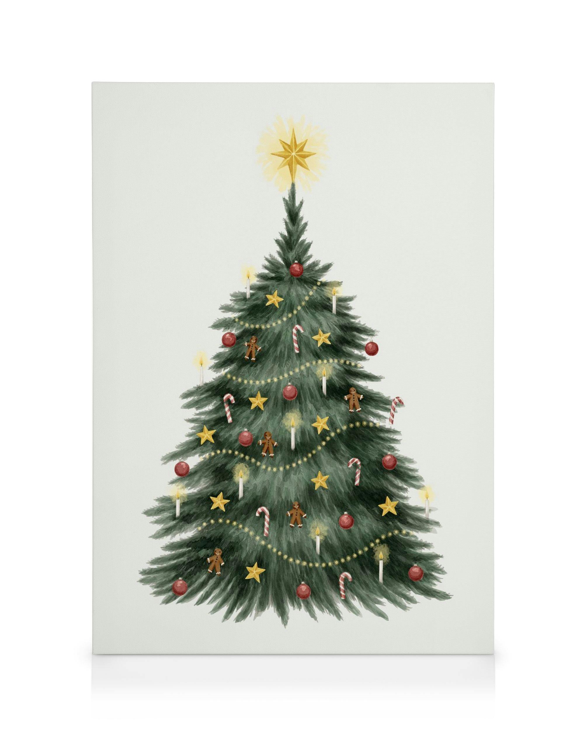 Canvas Prints Christmas Tree Canvas print (70x100 cm - Oak Frame)