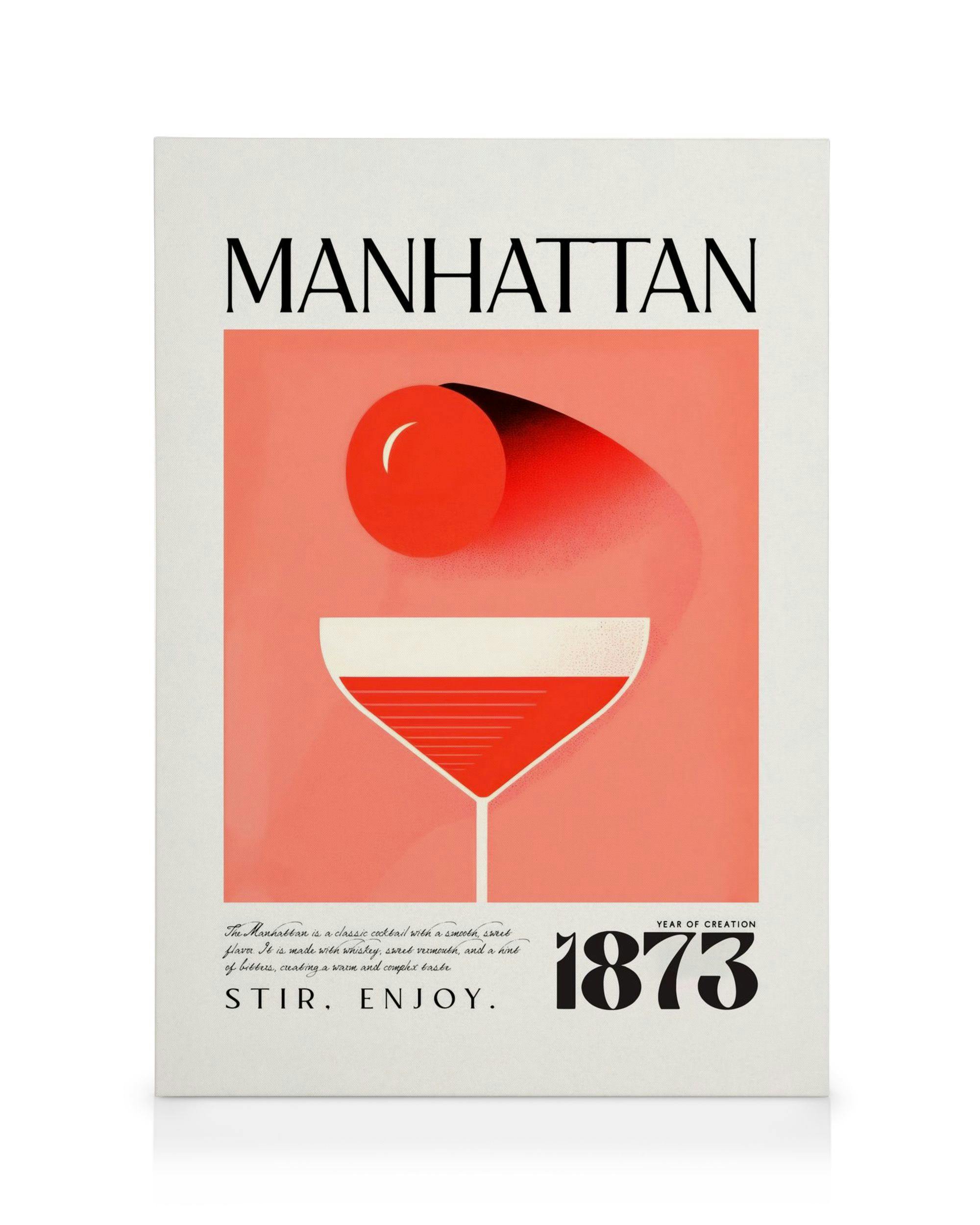 Obrazy na płótnie Vintage Manhattan Classic Recipe Obraz na płótnie (50x70 cm)