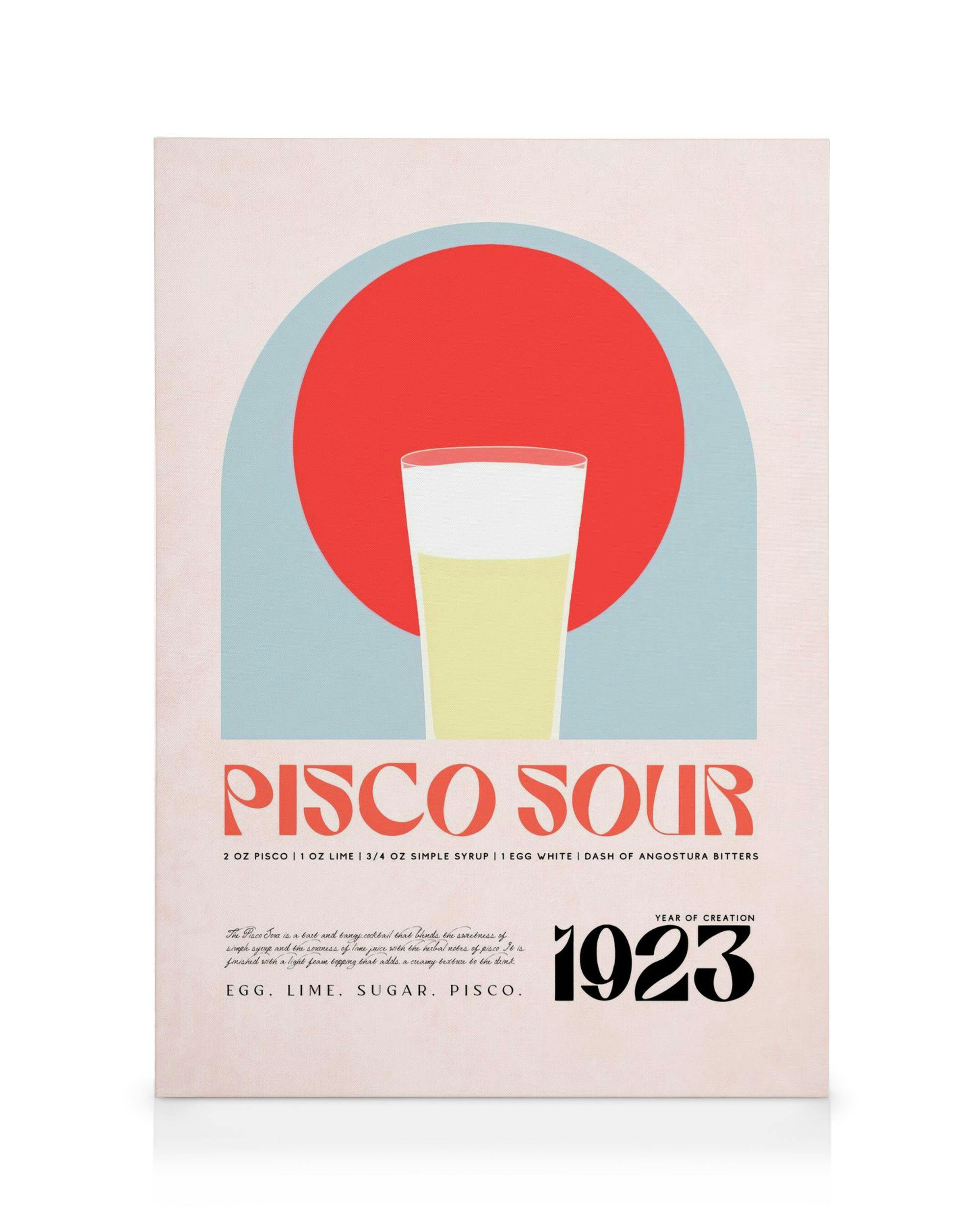 Canvas Prints Pisco Sour Classic Recipe Canvas print (50x70 cm - Oak Frame)