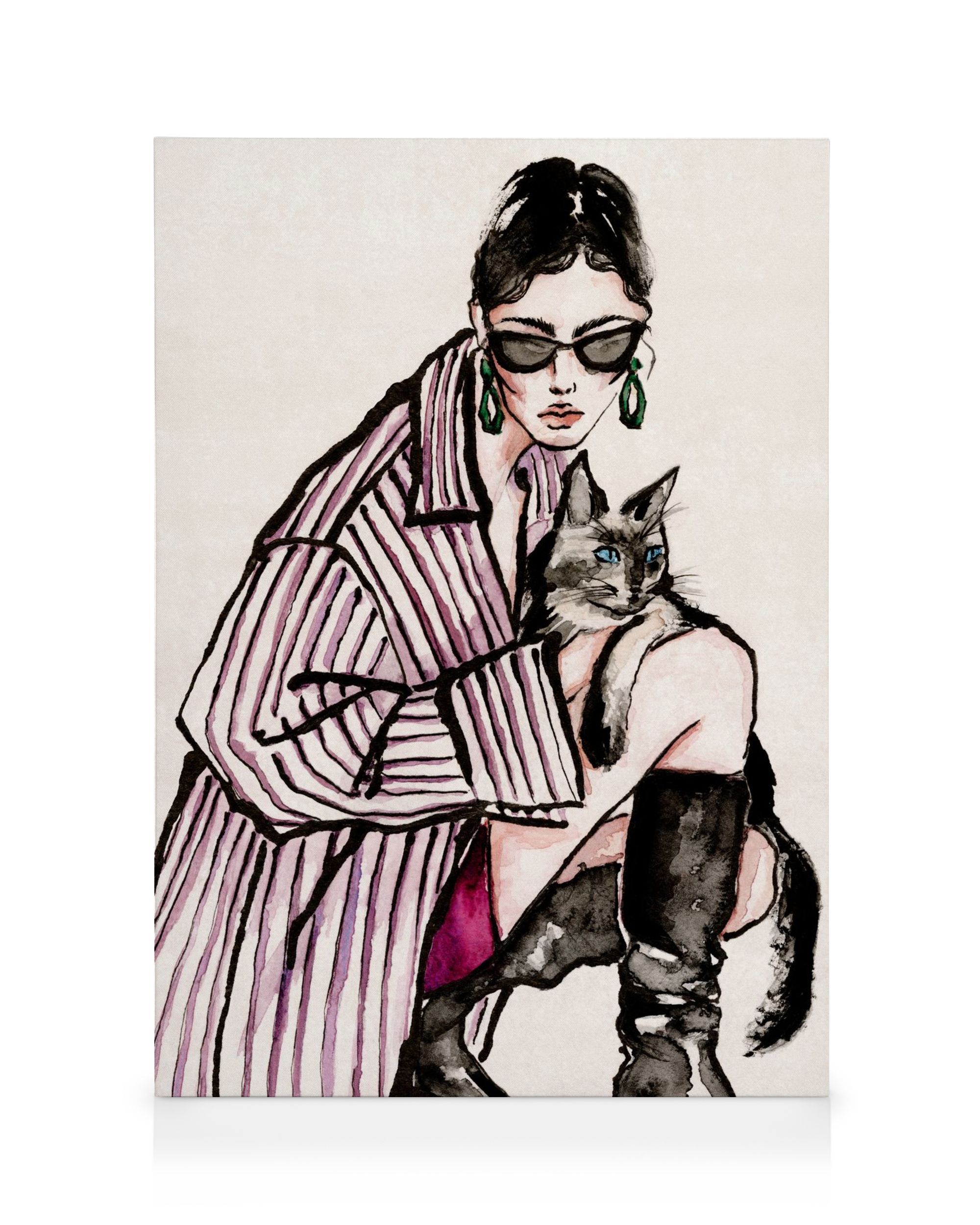 Cat Lady Canvas Print – Stylish Cat Art Print | Desenio