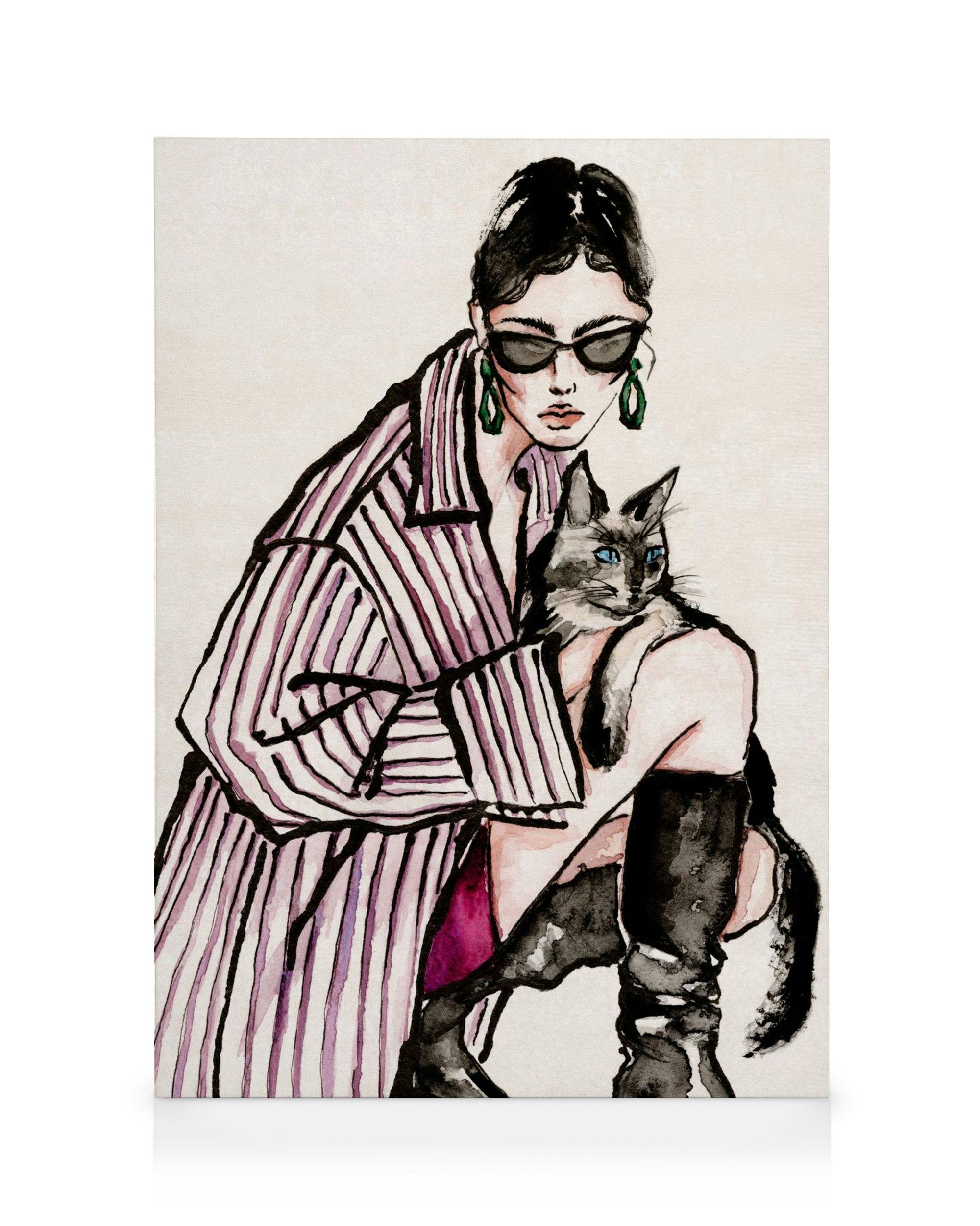 Canvas Prints Cat Lady Canvas print (50x70 cm)