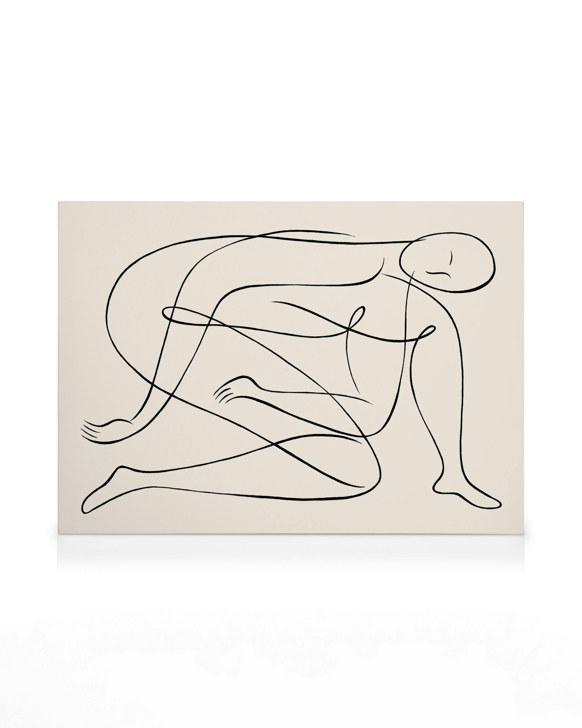Canvas Prints Line Art Pose Canvas print (50x70 cm - Black Frame)
