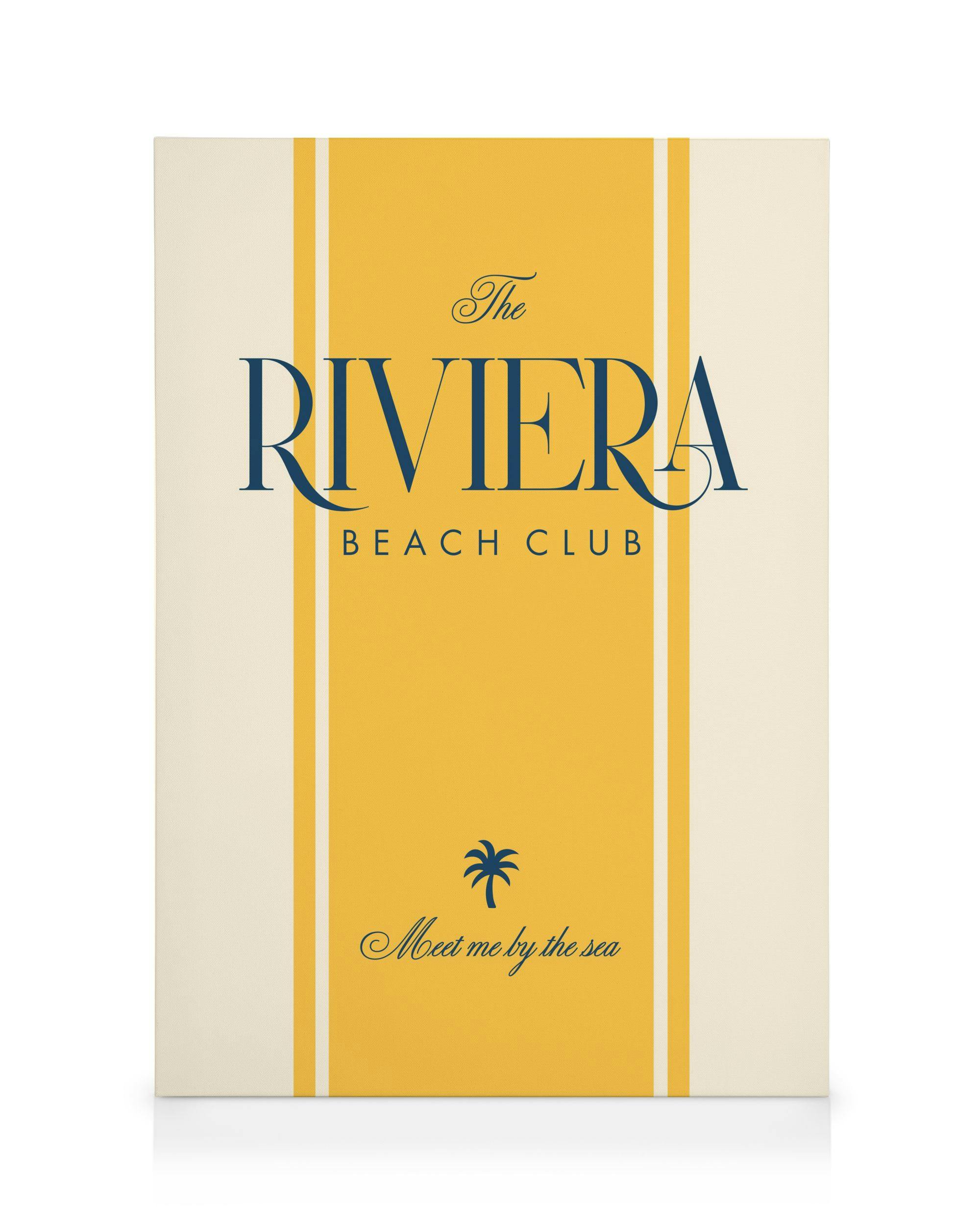 Canvas Schilderijen The Riviera Beach Club Canvas (30x40 cm - Fotolijst Eiken)