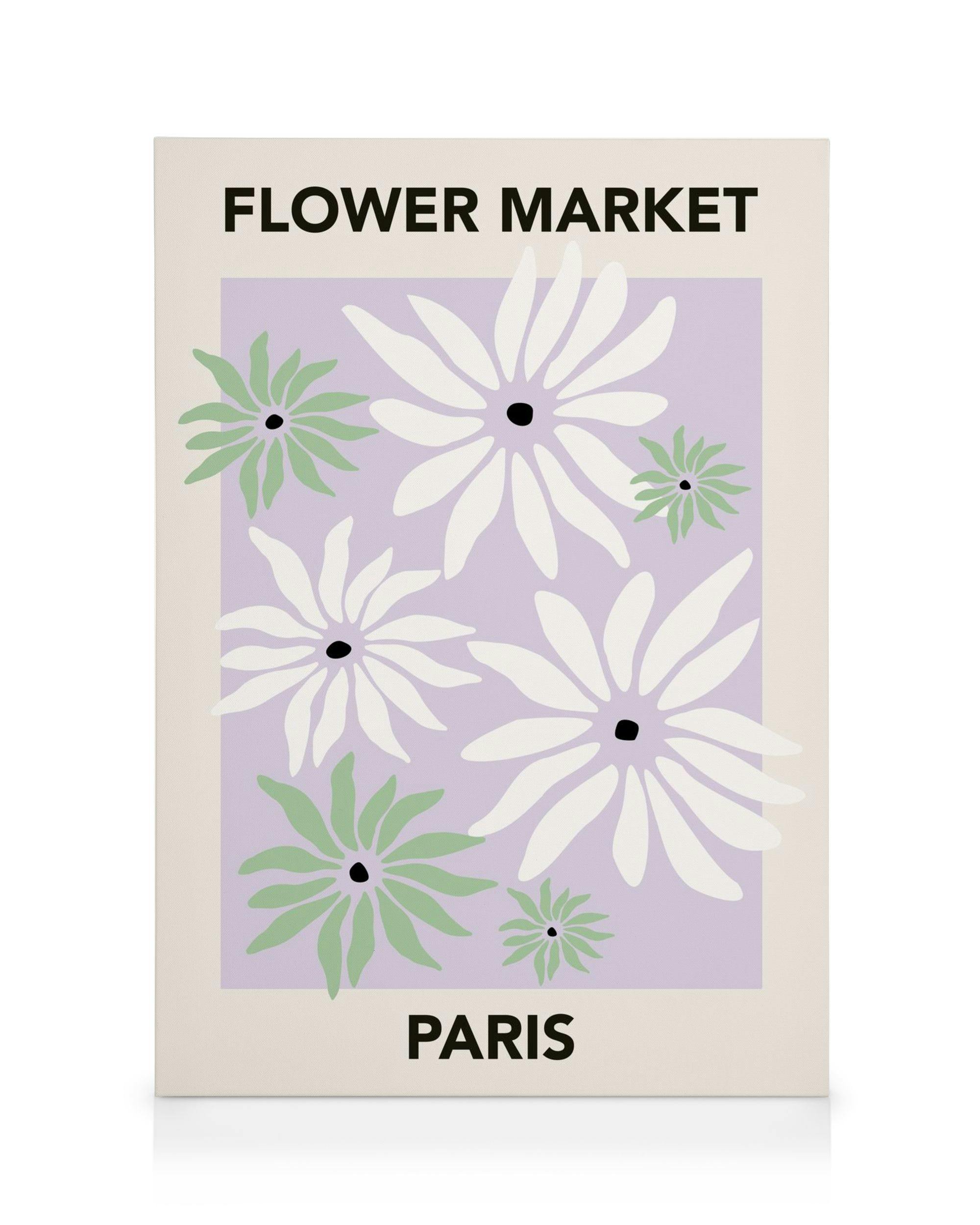 Paris Flower Market Toile (30x40 cm - Cadre de chêne) - Fleurs par Desenio