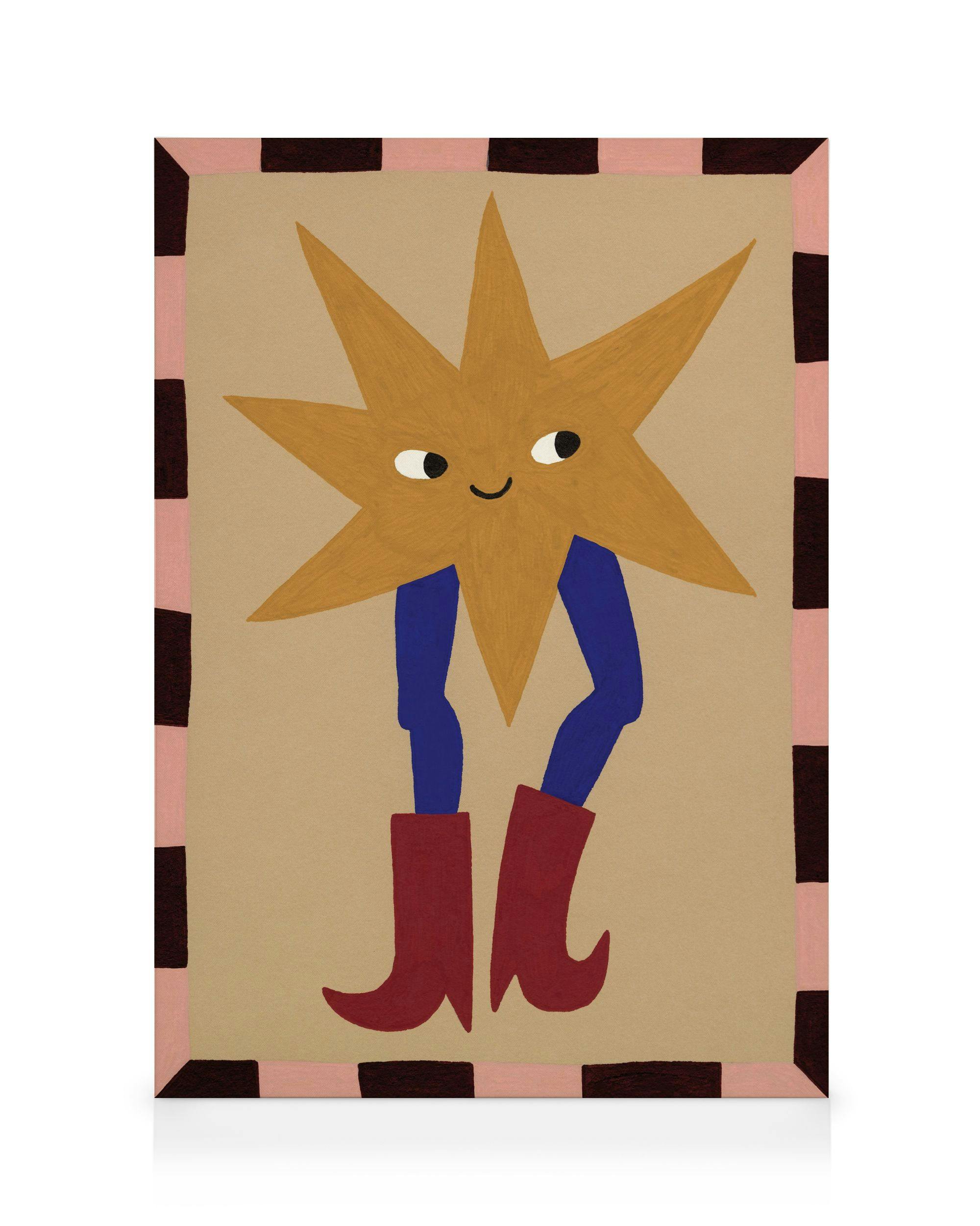 Star in Boots Lienzo (70x100 cm - Marco de negro)
