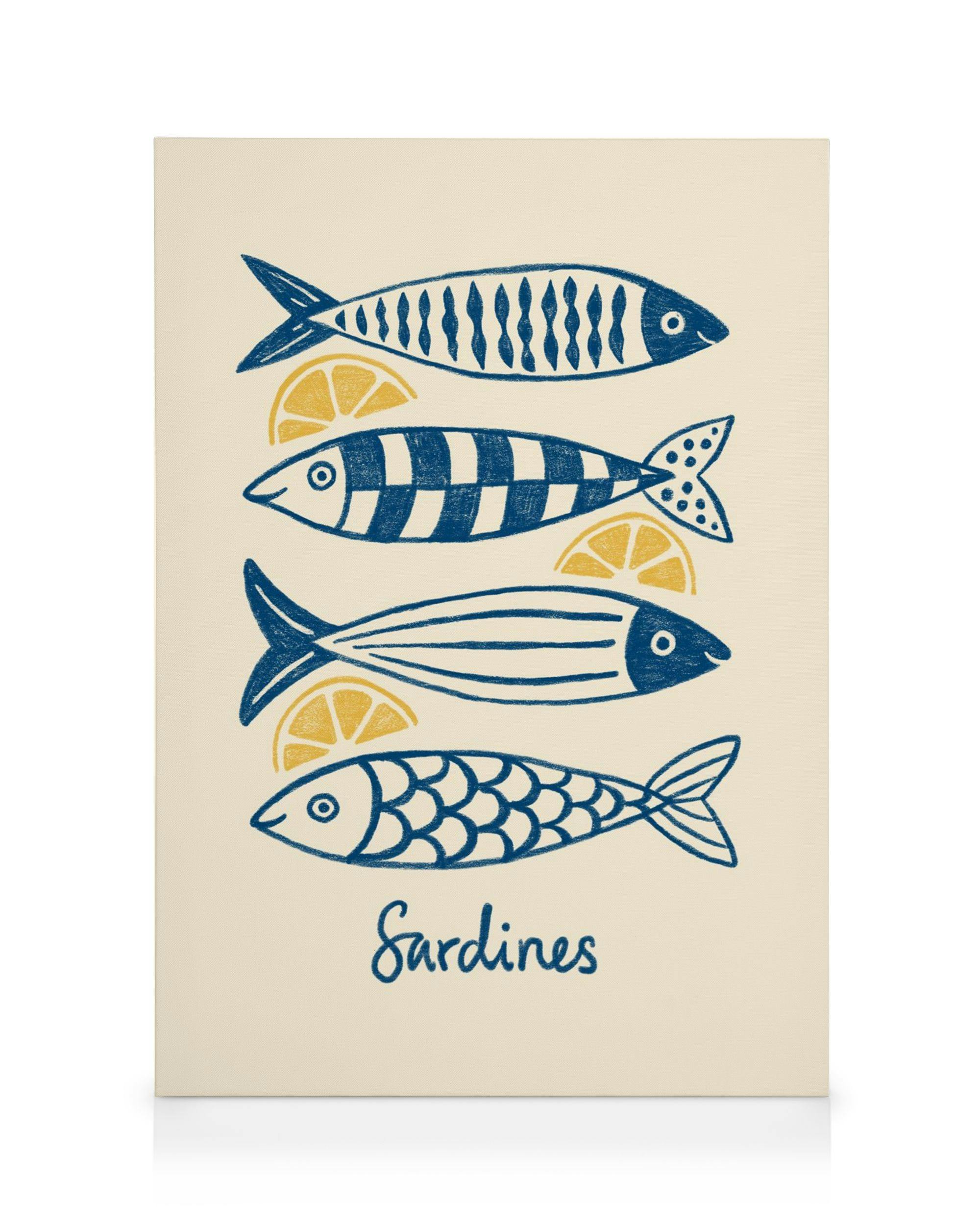 Canvas Prints Sardines Canvas print (100x140 cm - Oak Frame)