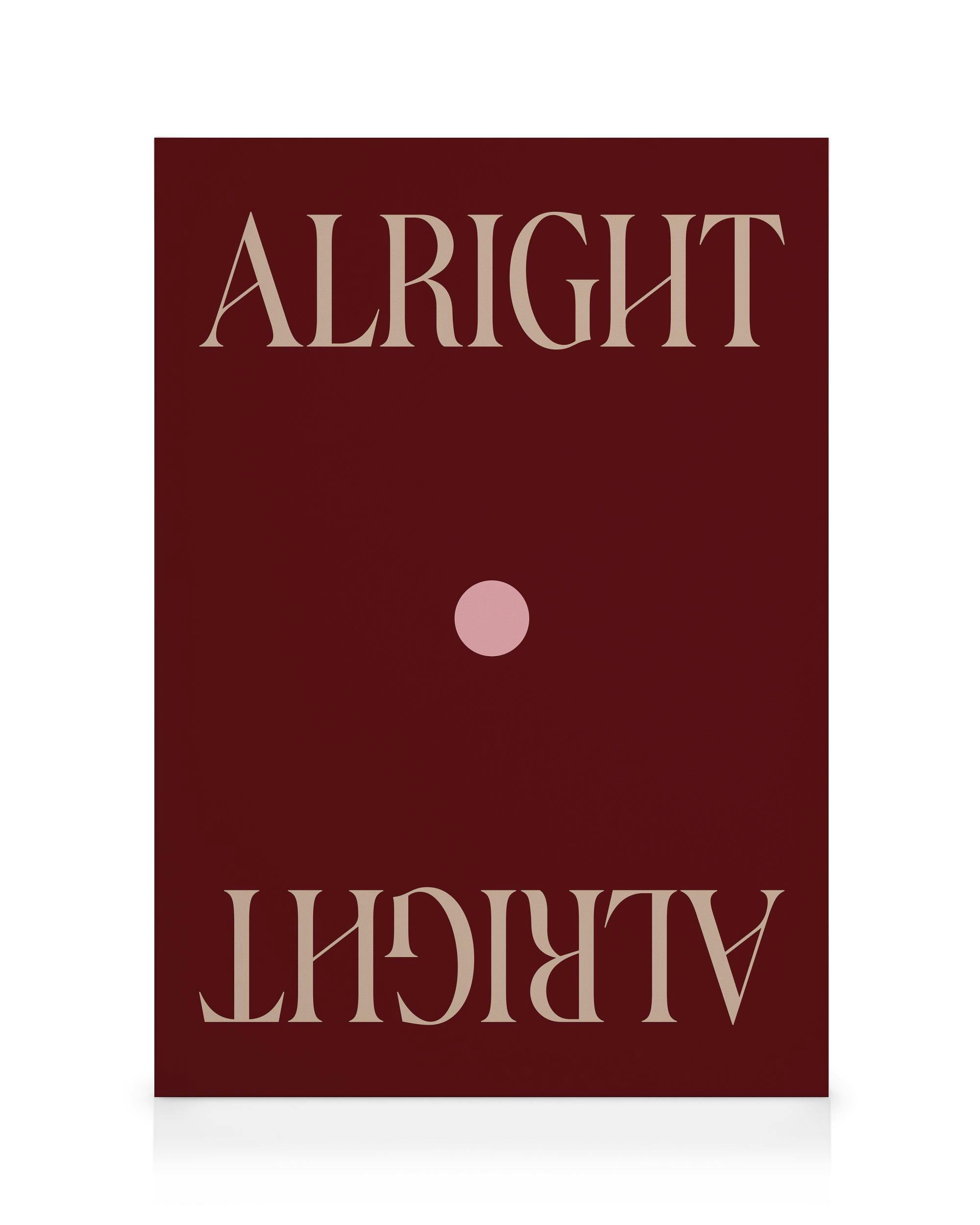 Alright Stampa su Tela (70x100 cm - Cornice in nero)- Motivi con testo