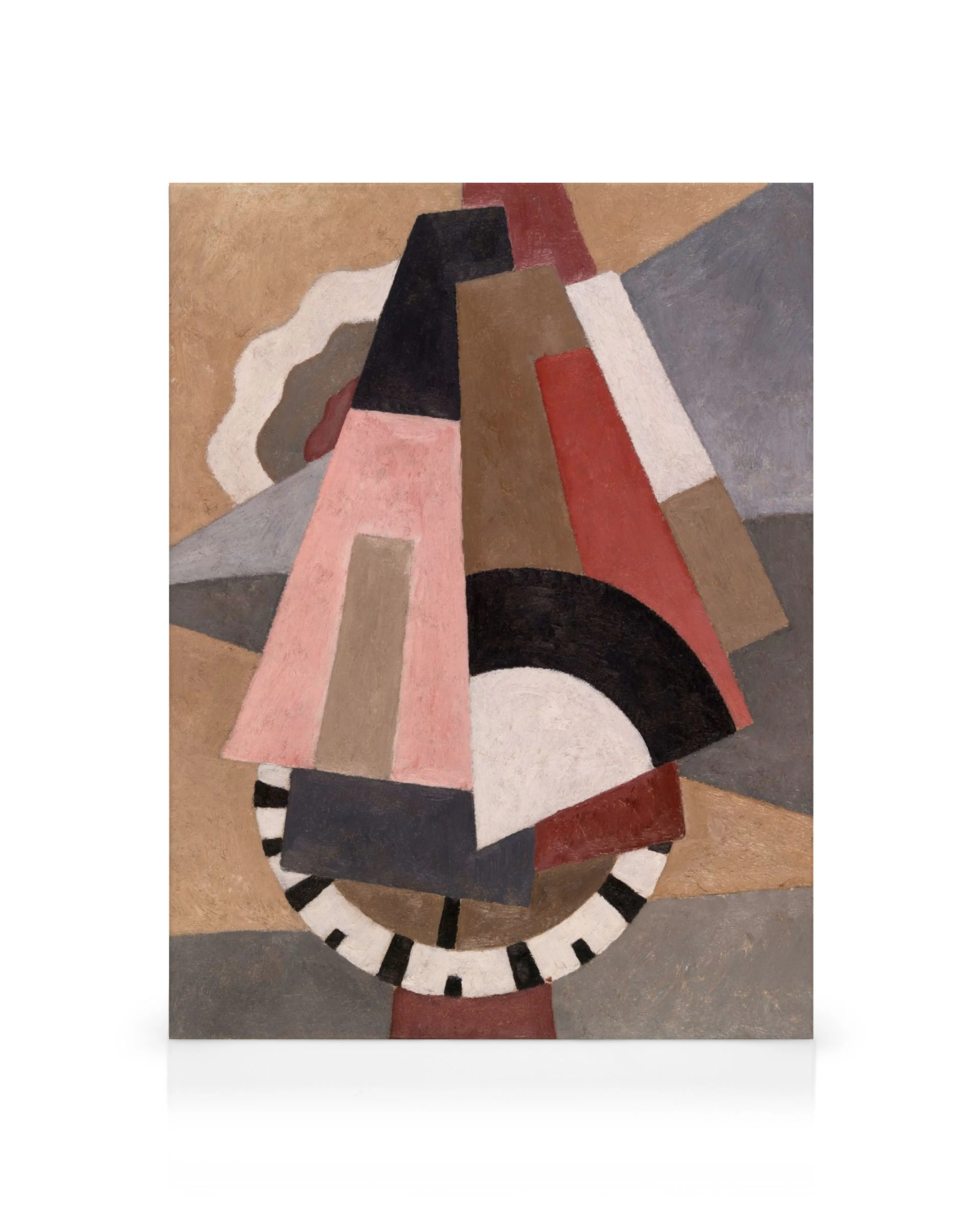 Kubismus-Leinwandbild von Marsden Hartley, geometrische Formen in sanften Tönen, moderne Kunst