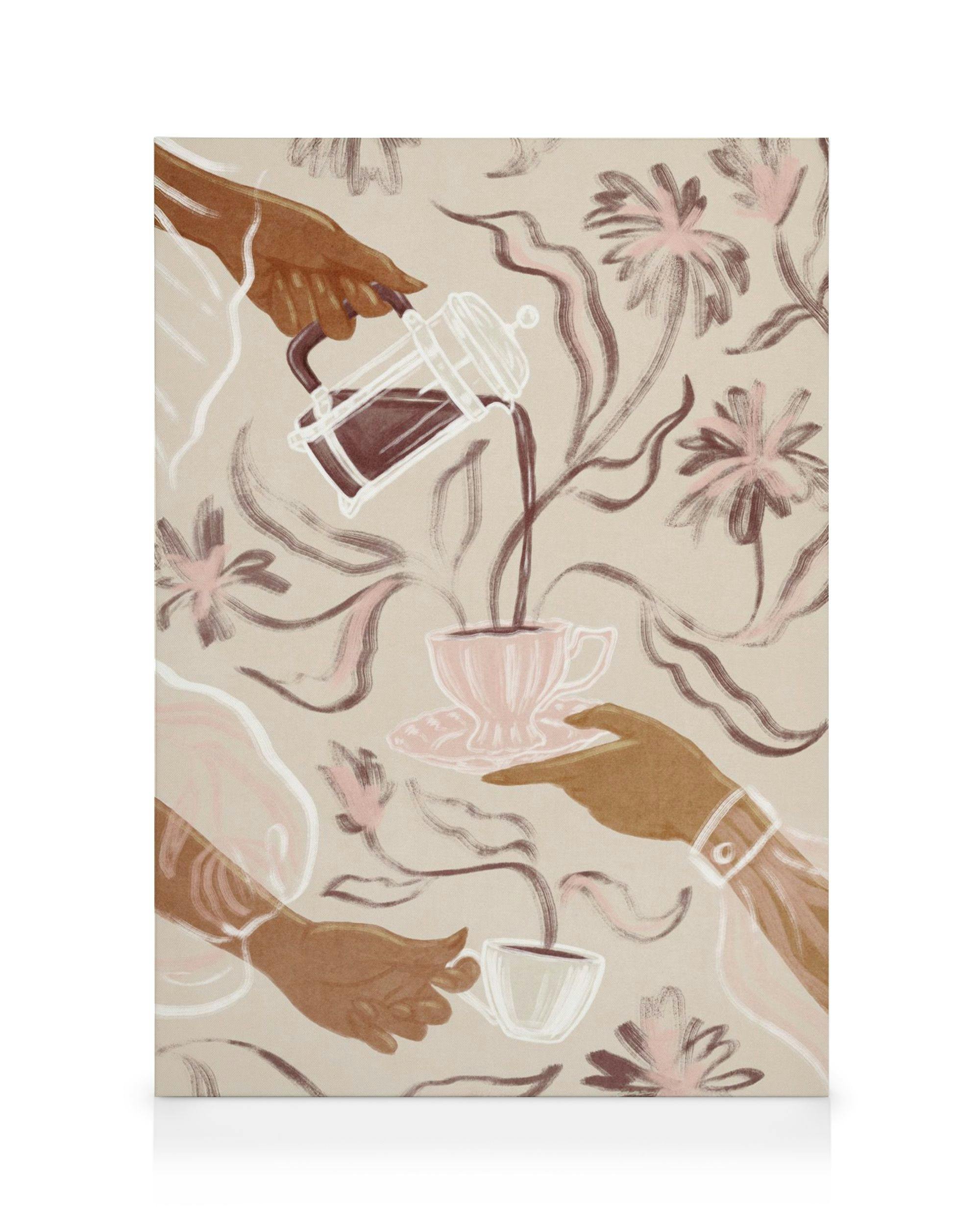 Coffee Soirée Toile (70x100 cm - Cadre de chêne)  Cuisine