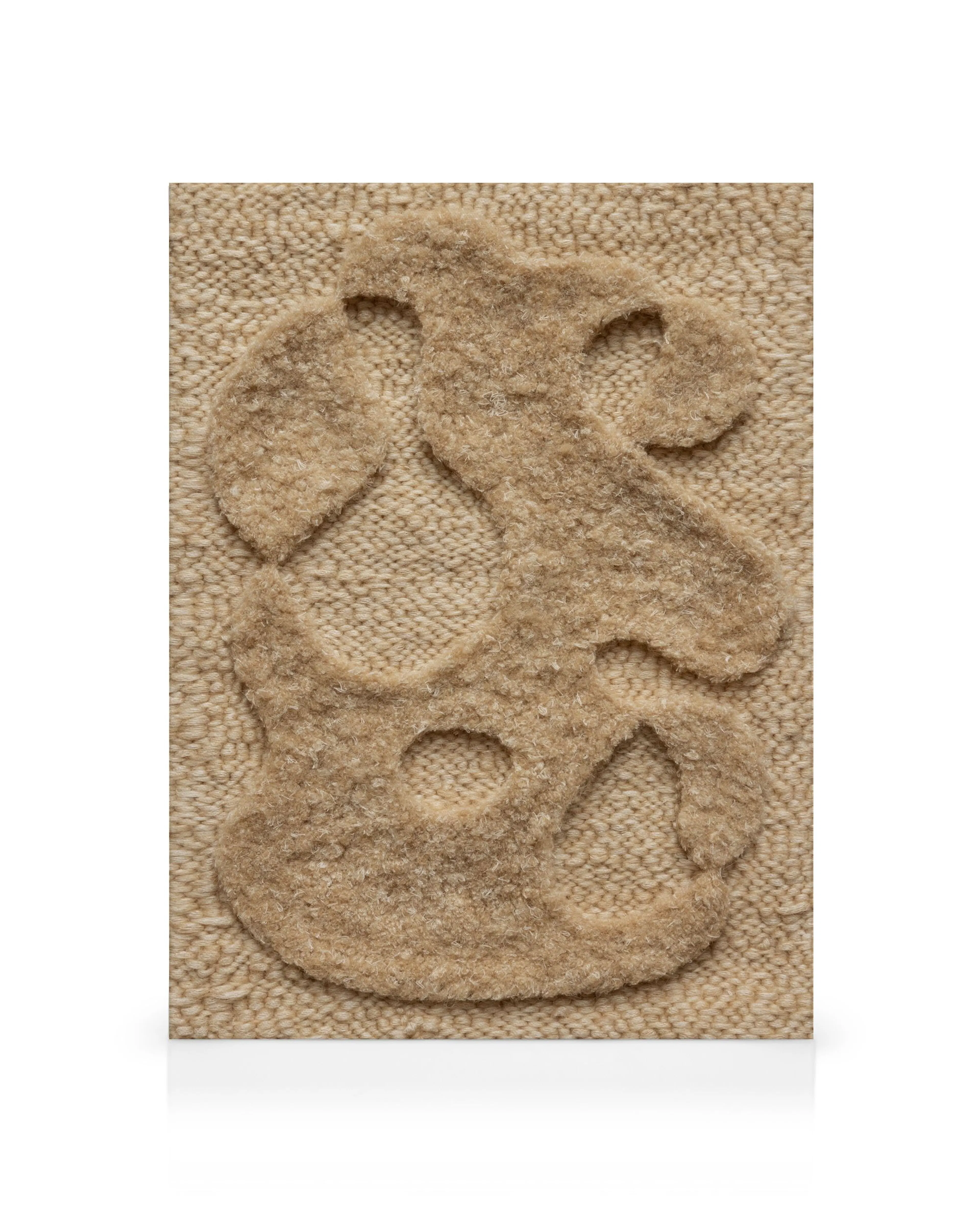 Lienzo de textura beige con formas orgánicas abstractas en relieve, creando un diseño táctil.