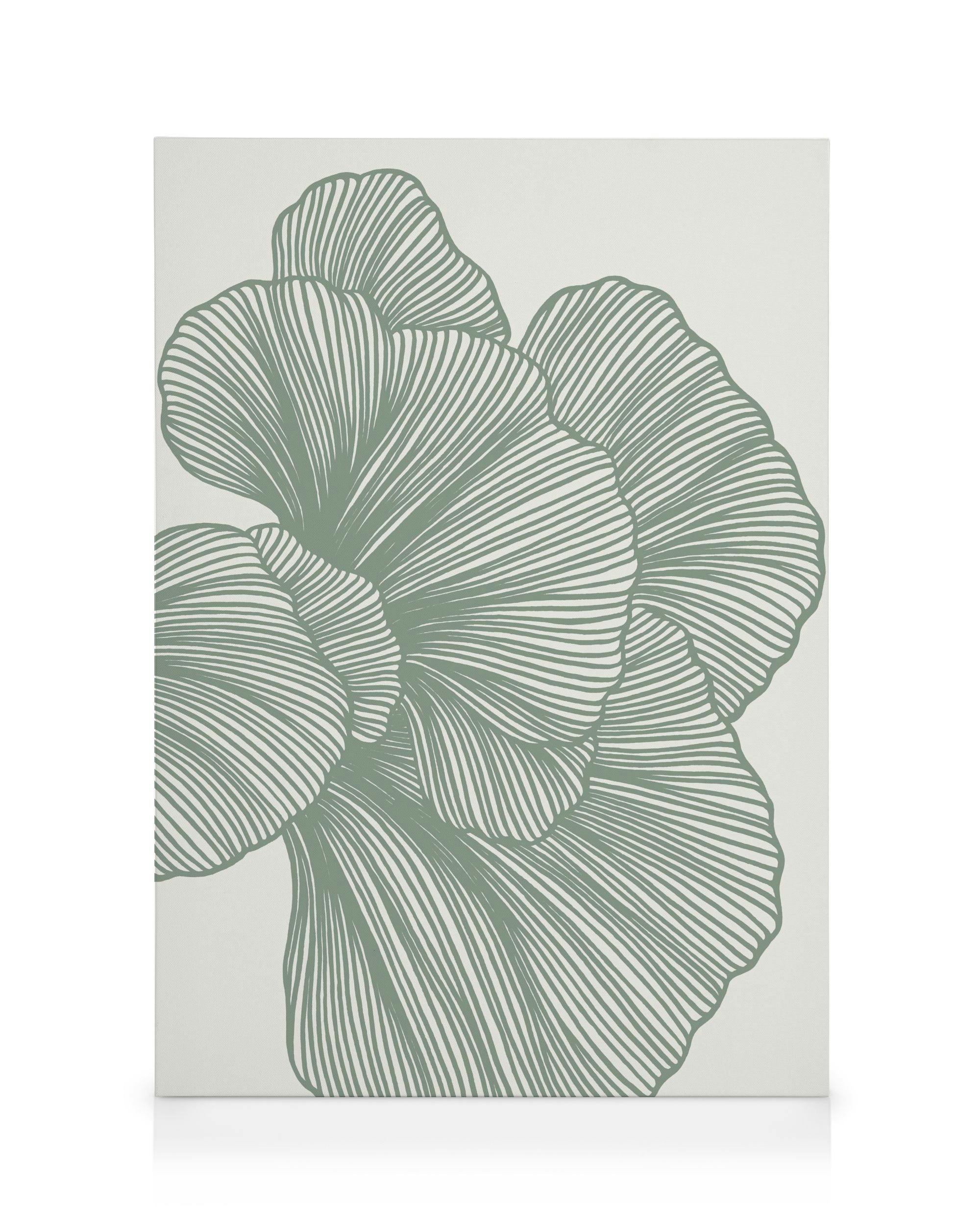 Canvas Prints Abstract Green Lines No2 Canvas print (100x140 cm - Oak Frame)