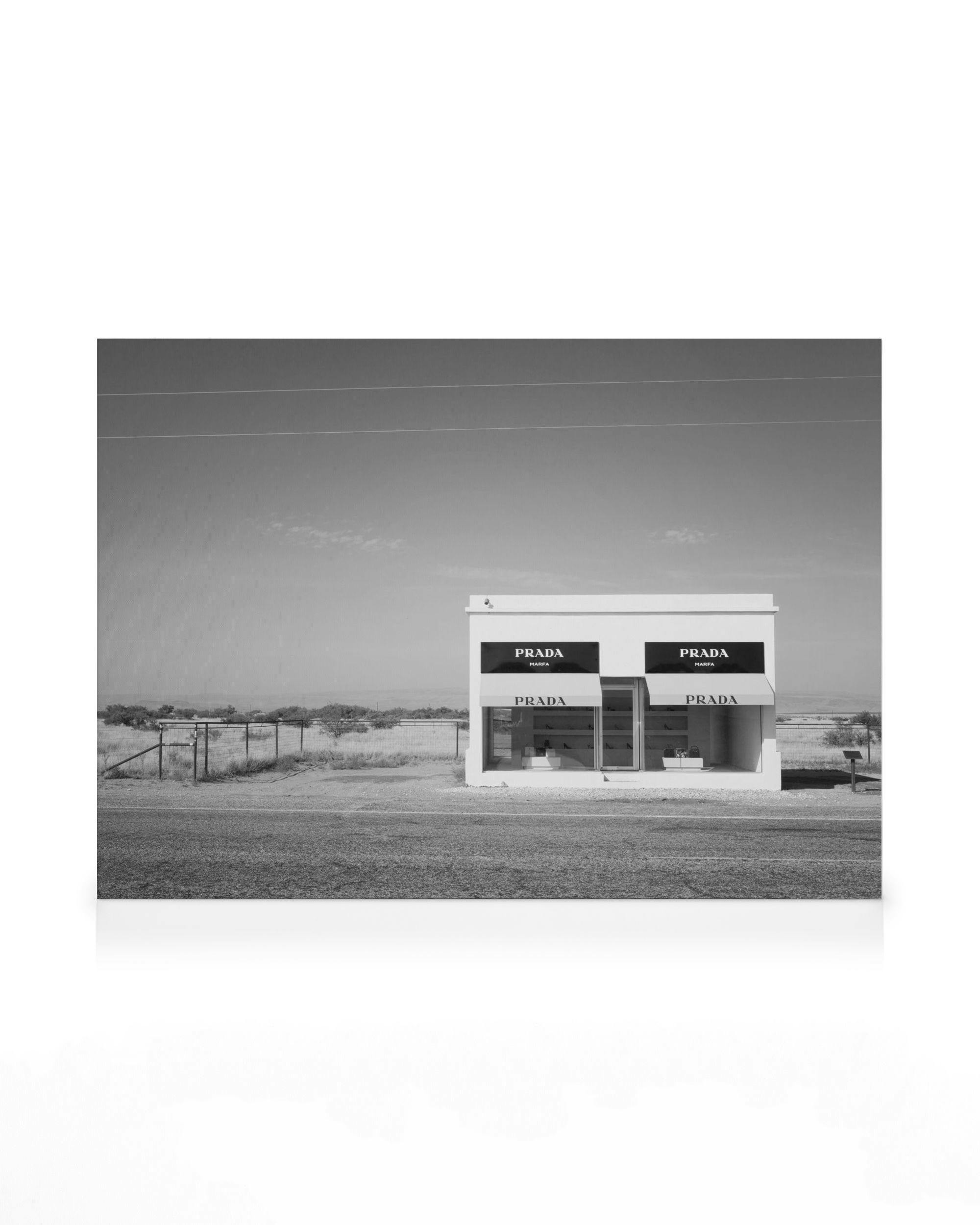 Canvas Prints Prada Marfa B&W Canvas print (30x40 cm - Black Frame)
