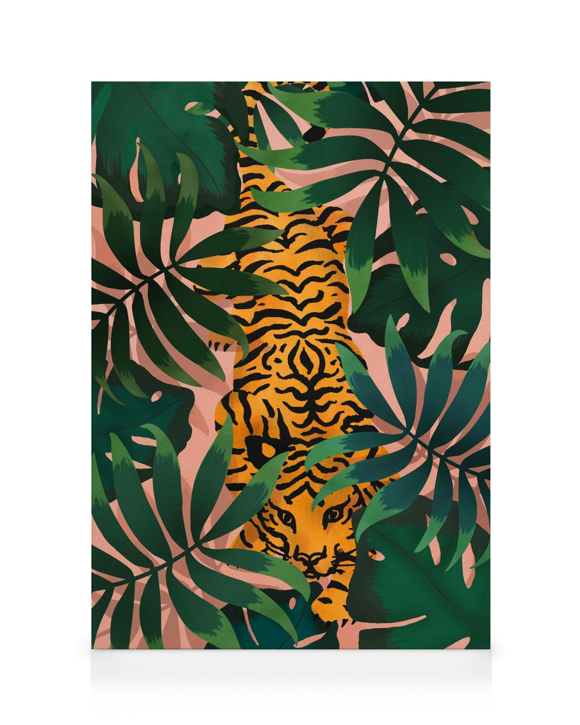 Canvas Schilderijen Tiger In Jungle Canvas (50x70 cm)